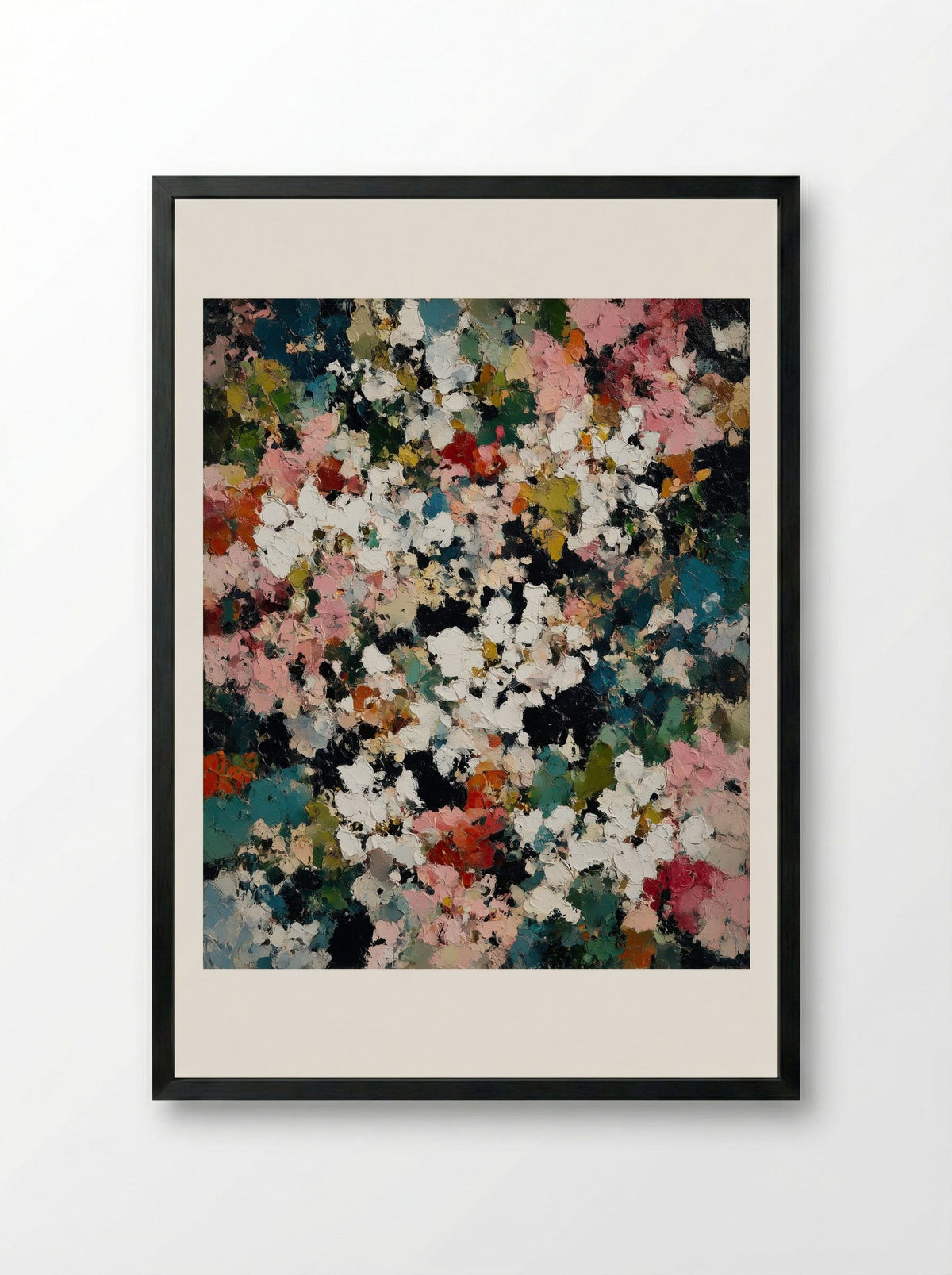 Blush and Bloom - Framed Print Black