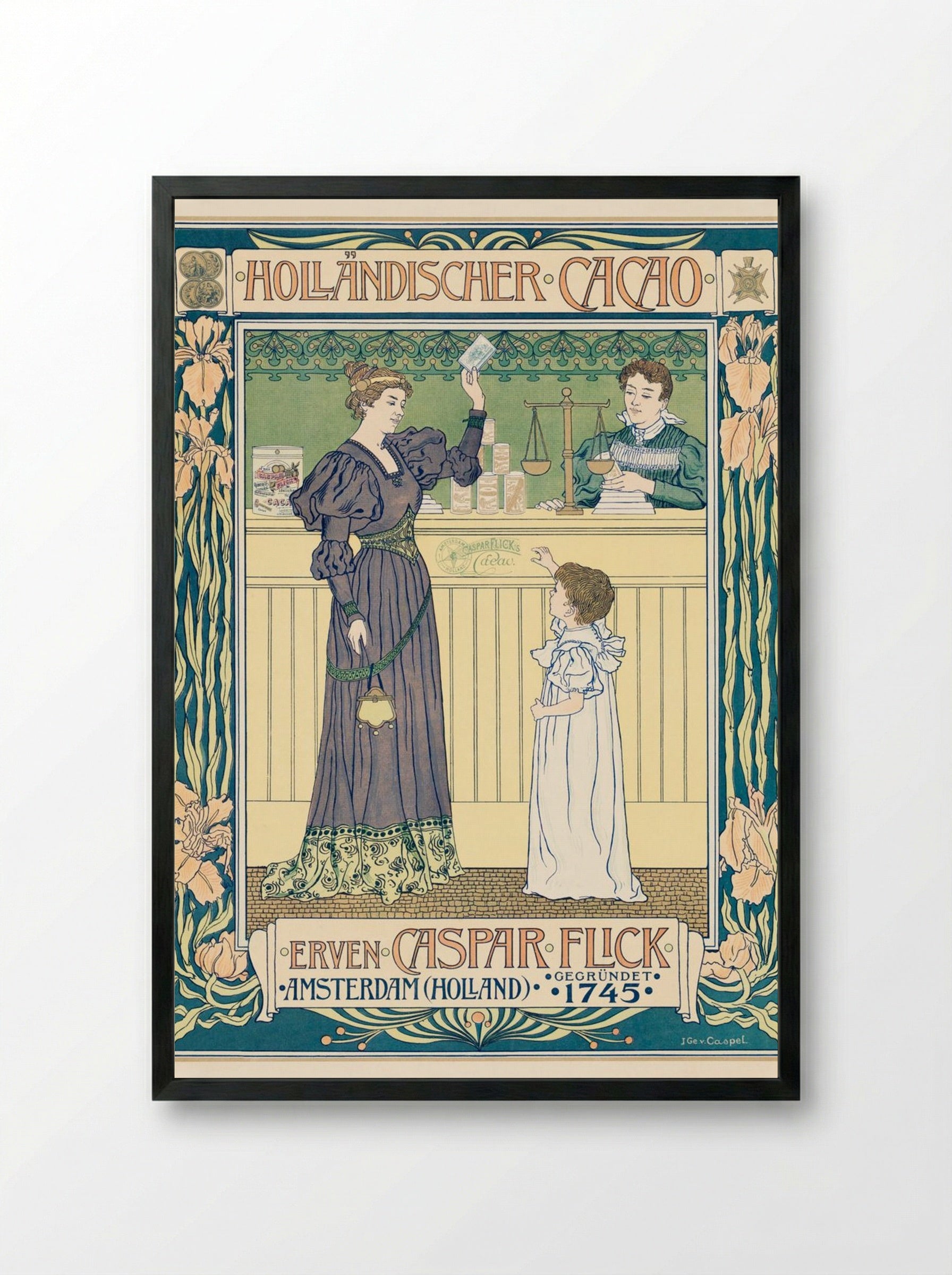 Holländischer Cacao - Johann Georg van Caspel - Framed Print Black
