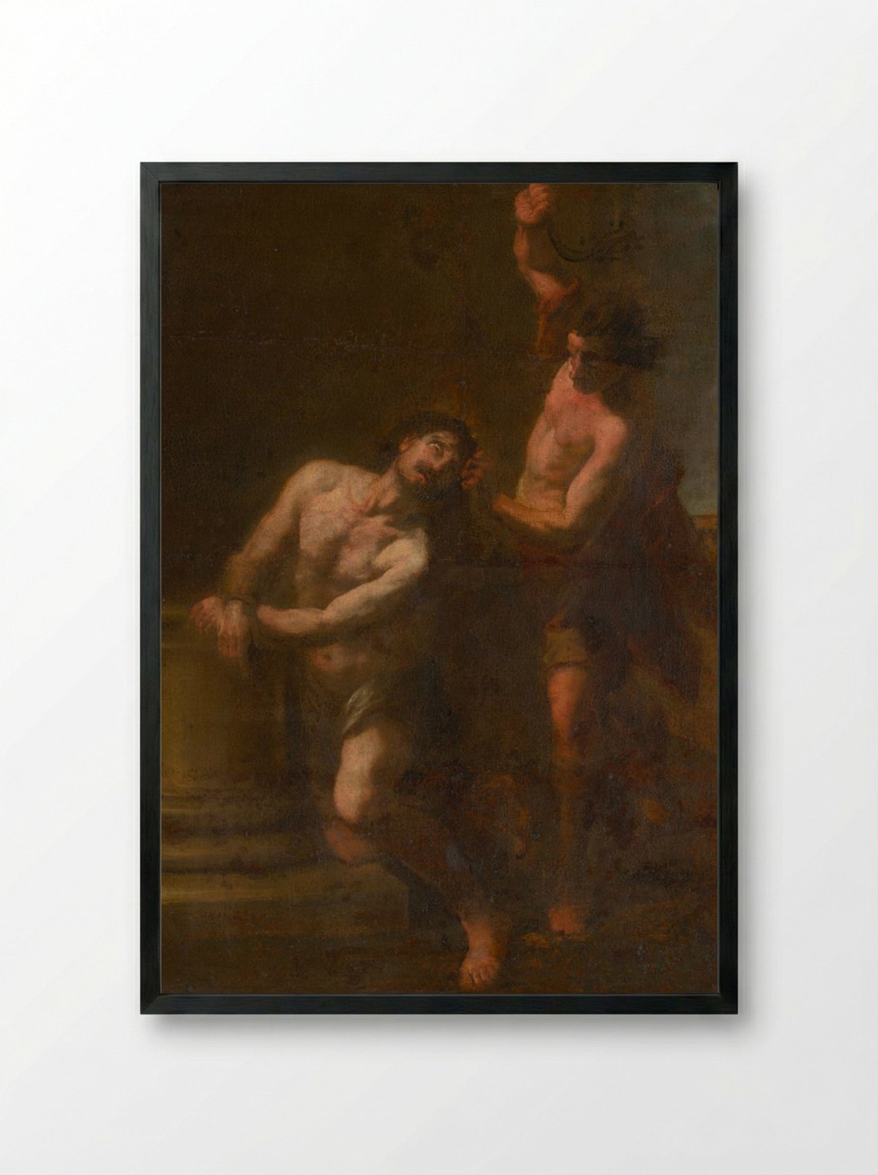 The Flagellation of Christ - Fine Art Print - Framed Print Black