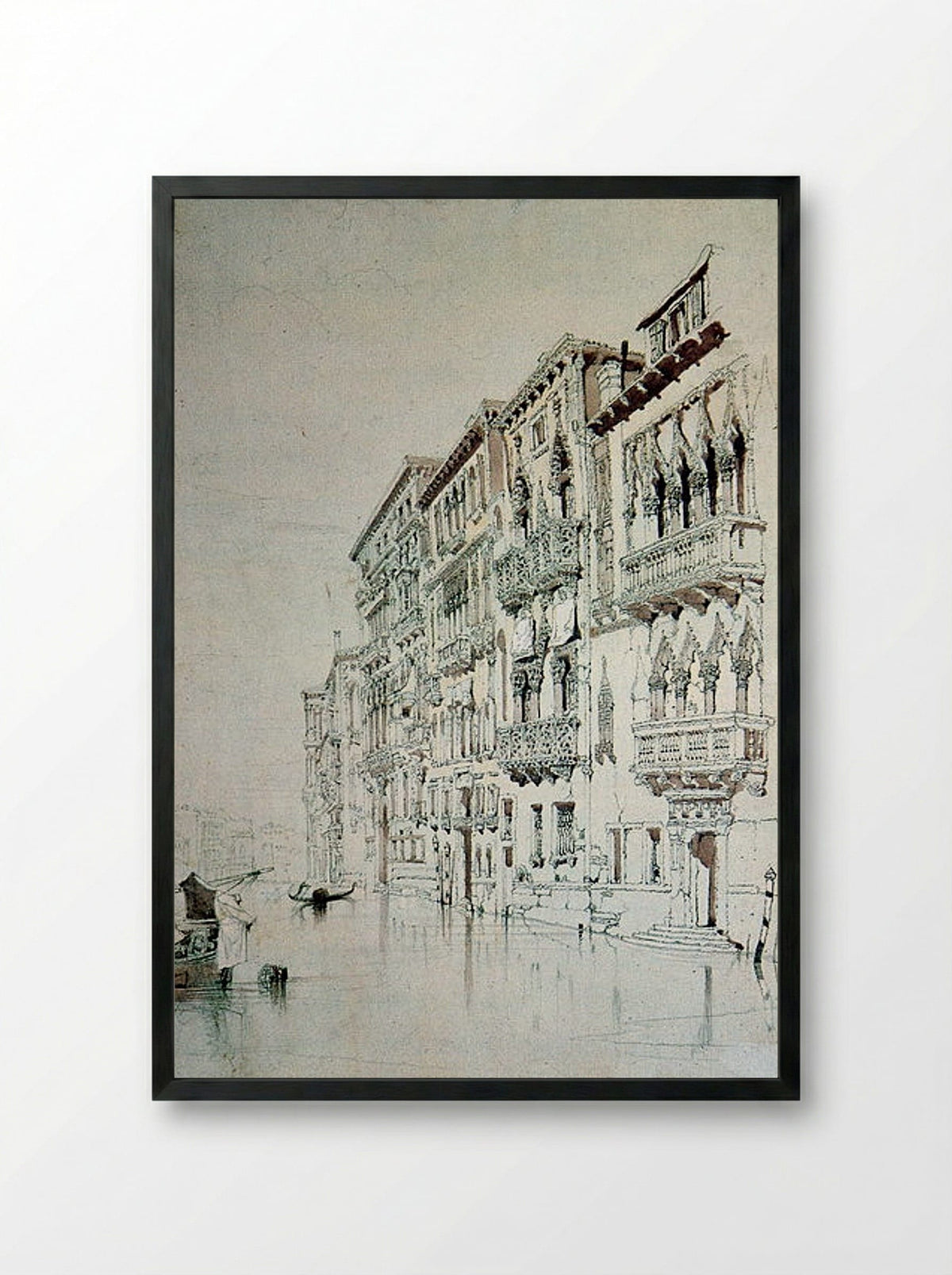 Casa Contarini Fasan, Venice - John Ruskin - Framed Print Black
