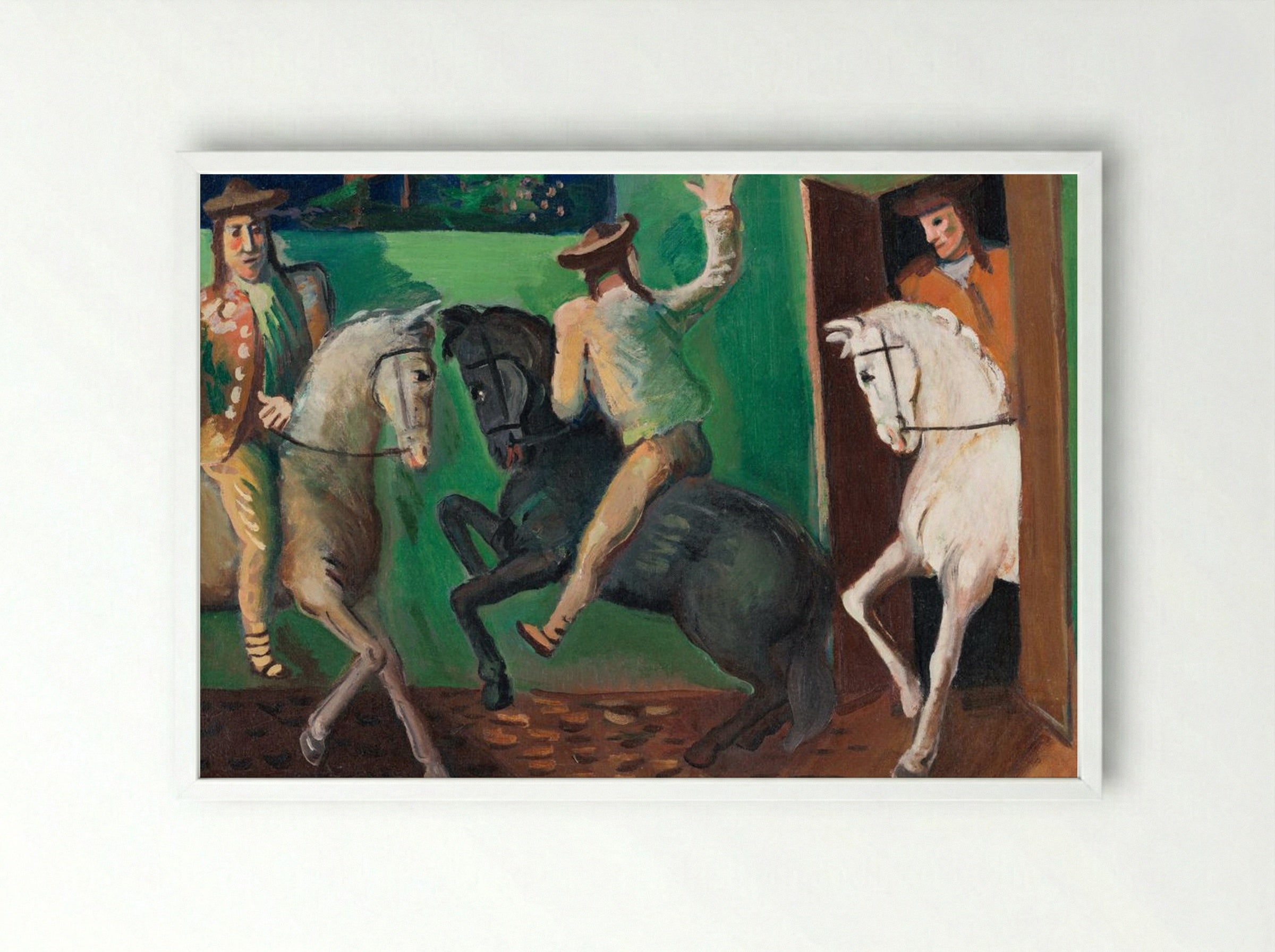 Riders on Horses - Cyprián Majerník - Framed Print White