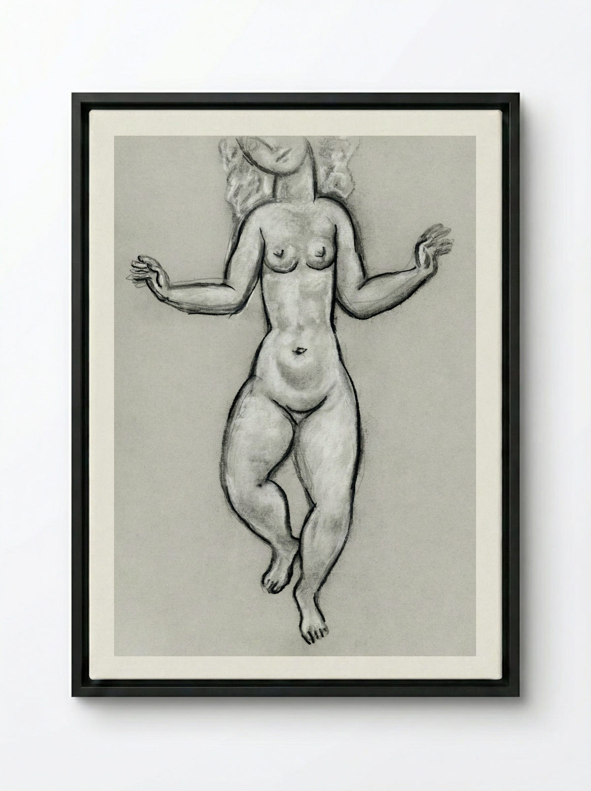 Dancing Naked Woman - Leo Gestel - Framed Canvas Black