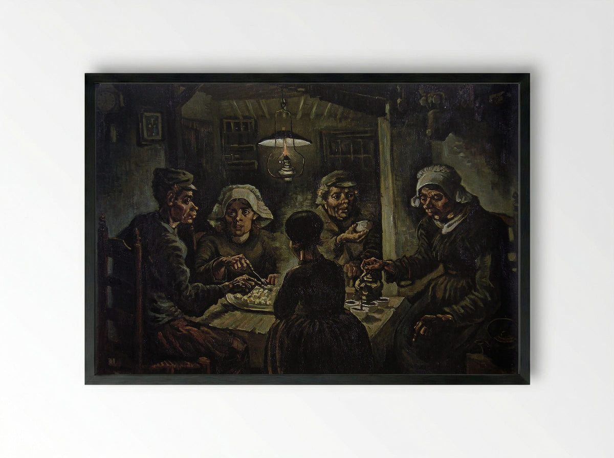The Potato Eaters - Vincent van Gogh - Framed Print Black