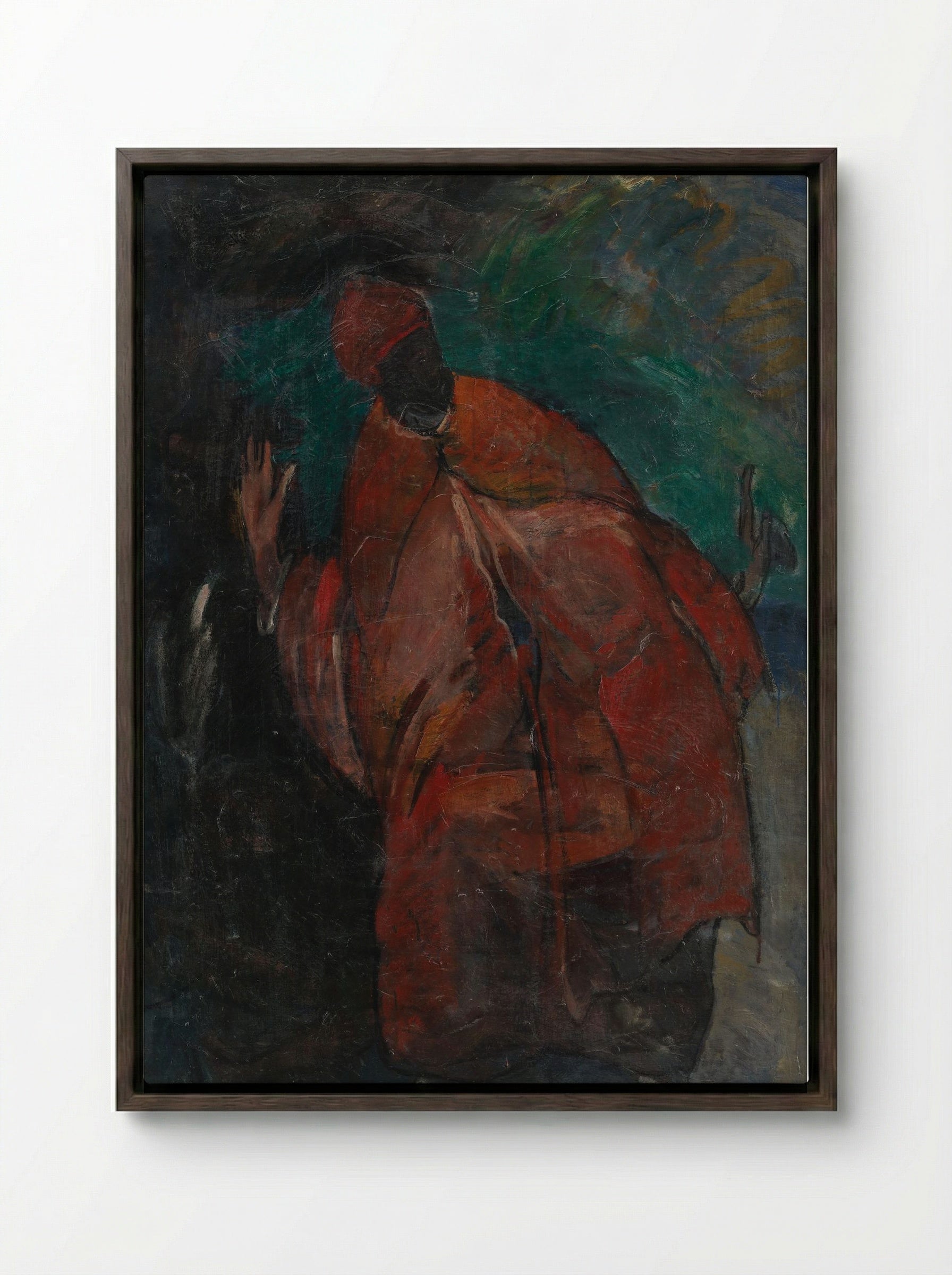 The Black Prophet, Prophets Opus II - Jens Adolf Jerichau - Framed Canvas Dark Wood