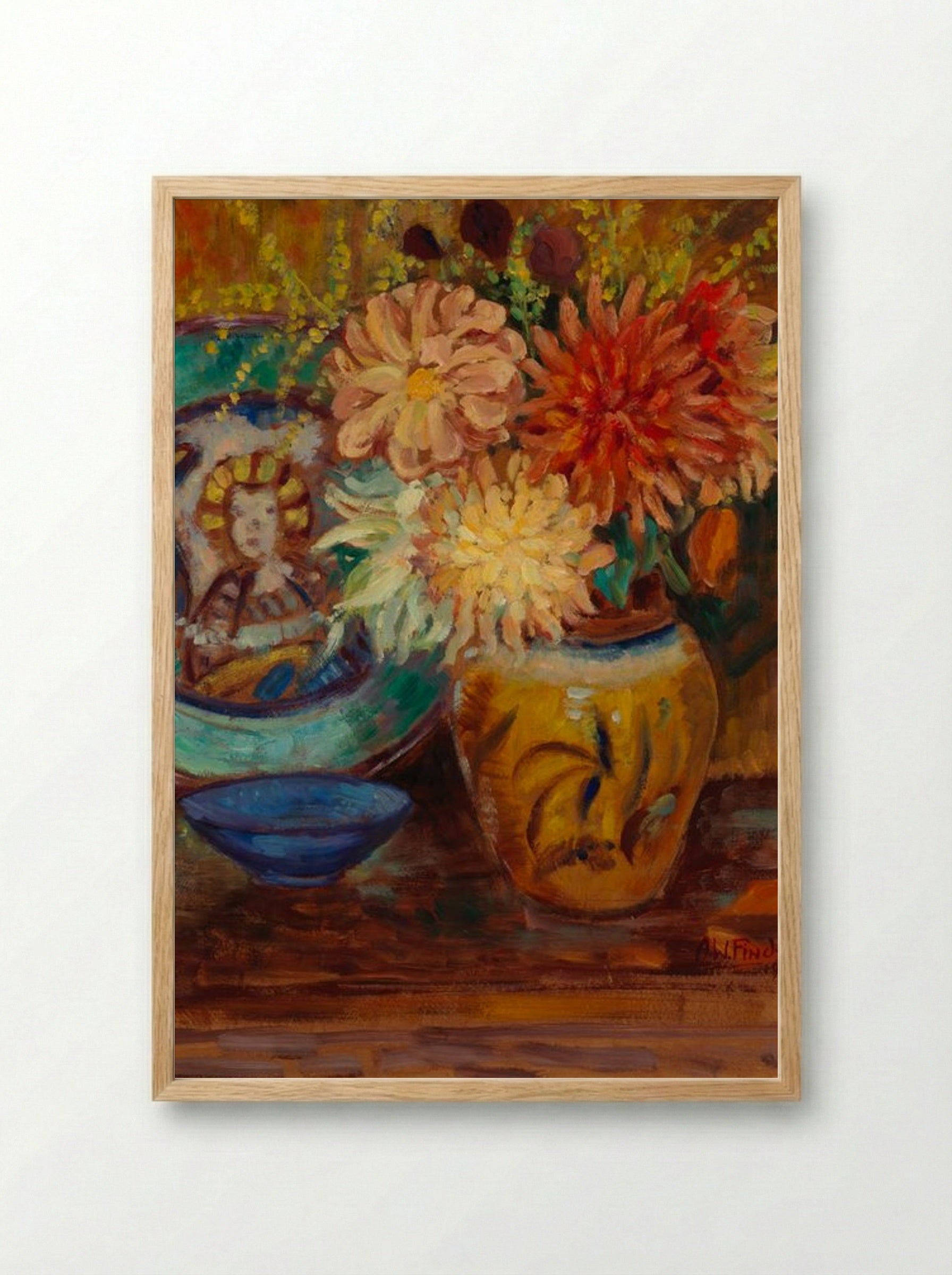 Chrysanthemums - Alfred William Finch - Framed Print Wood