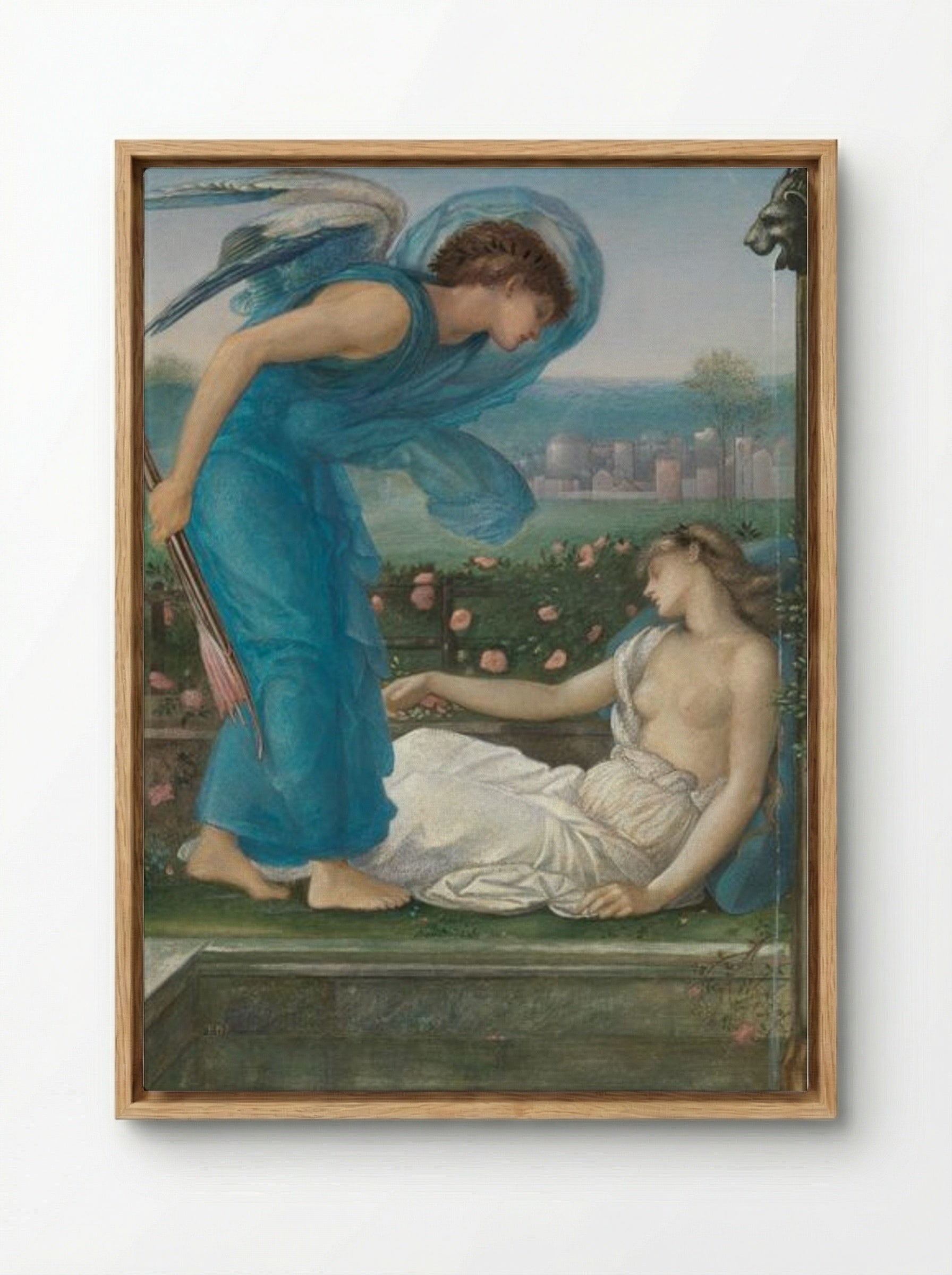 Cupid and Psyche - Edward Burne-Jones - Framed Canvas Wood