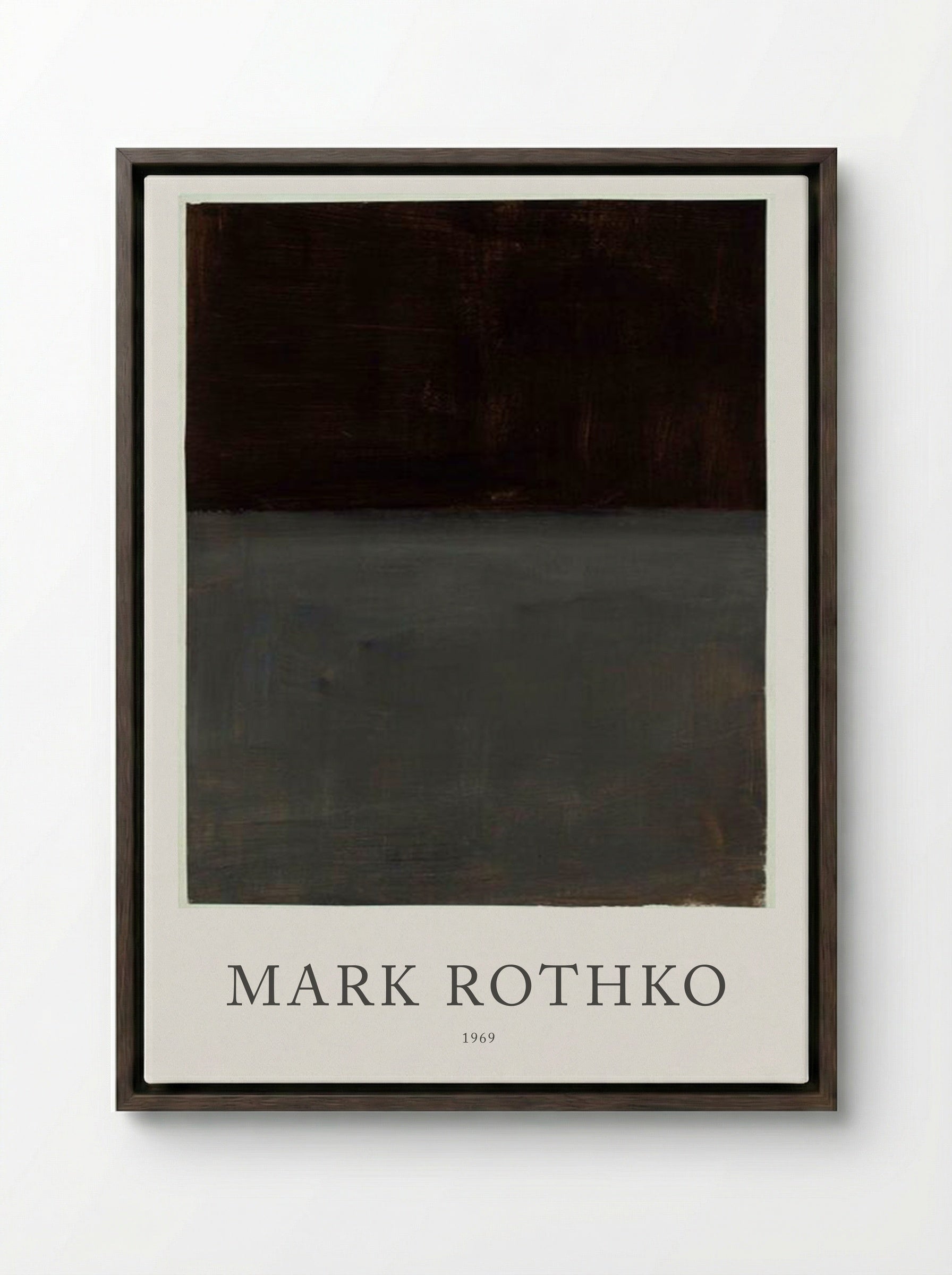 Untitled (Brown and Grey) - Mark Rothko - Framed Canvas Dark Wood