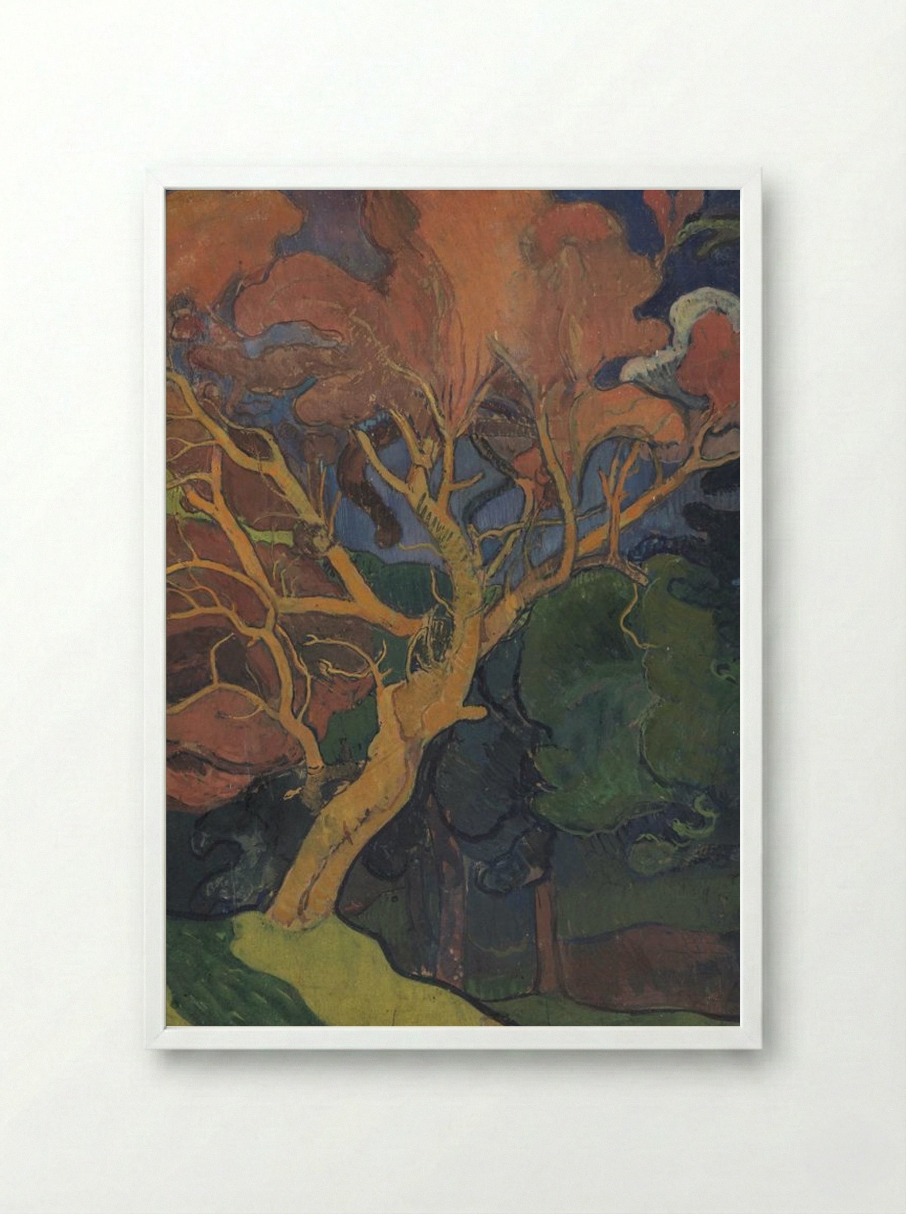 Forest Interior with Crooked Wood - Mogens Ballin - Framed Print White