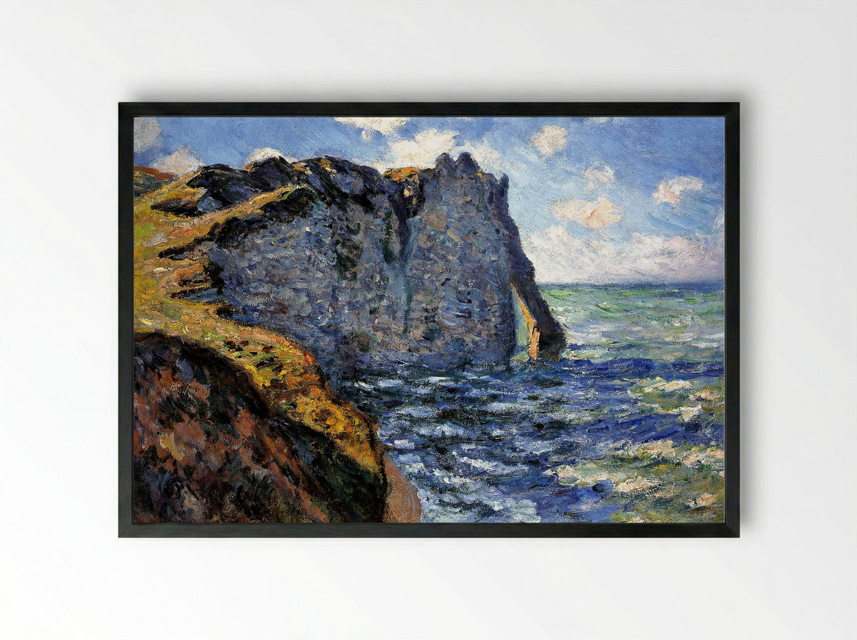 The Manneporte near Étretat - Claude Monet - Framed Print Black
