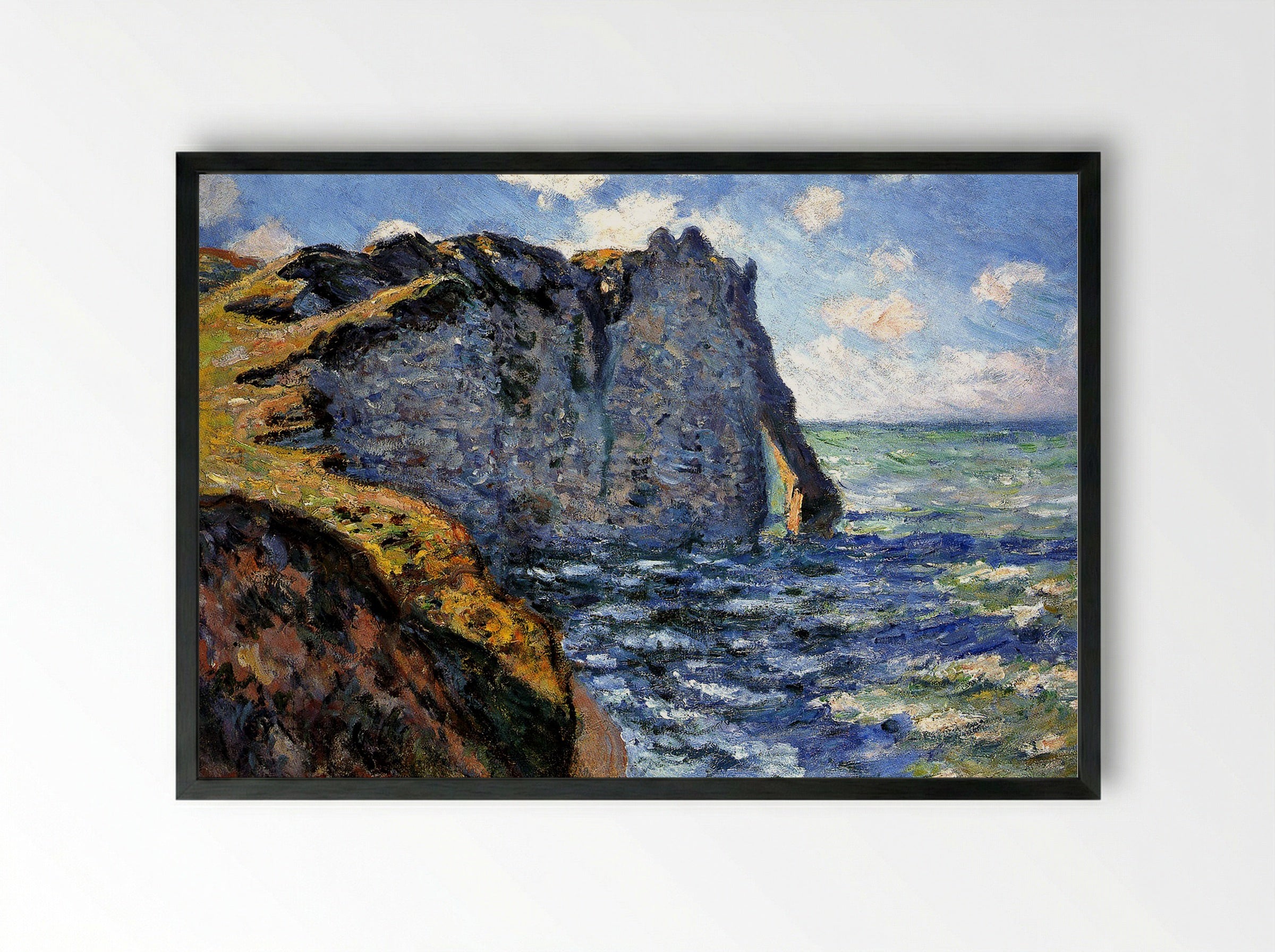 The Manneporte near Étretat - Claude Monet - Framed Print Black