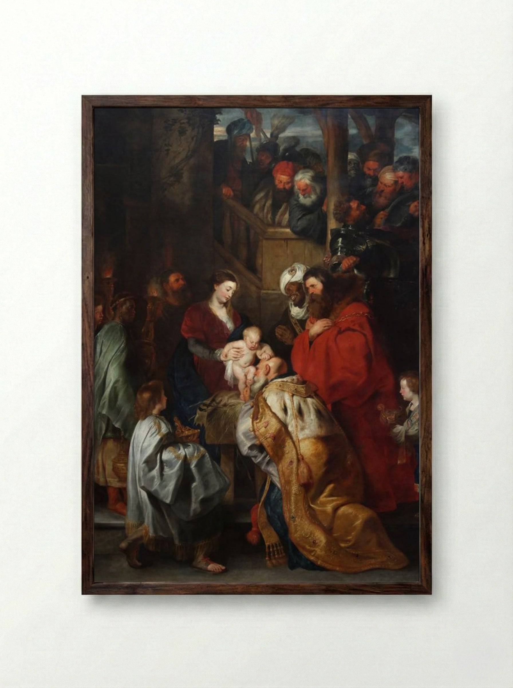 Adoration of the Magi - Peter Paul Rubens - Framed Print Dark Wood