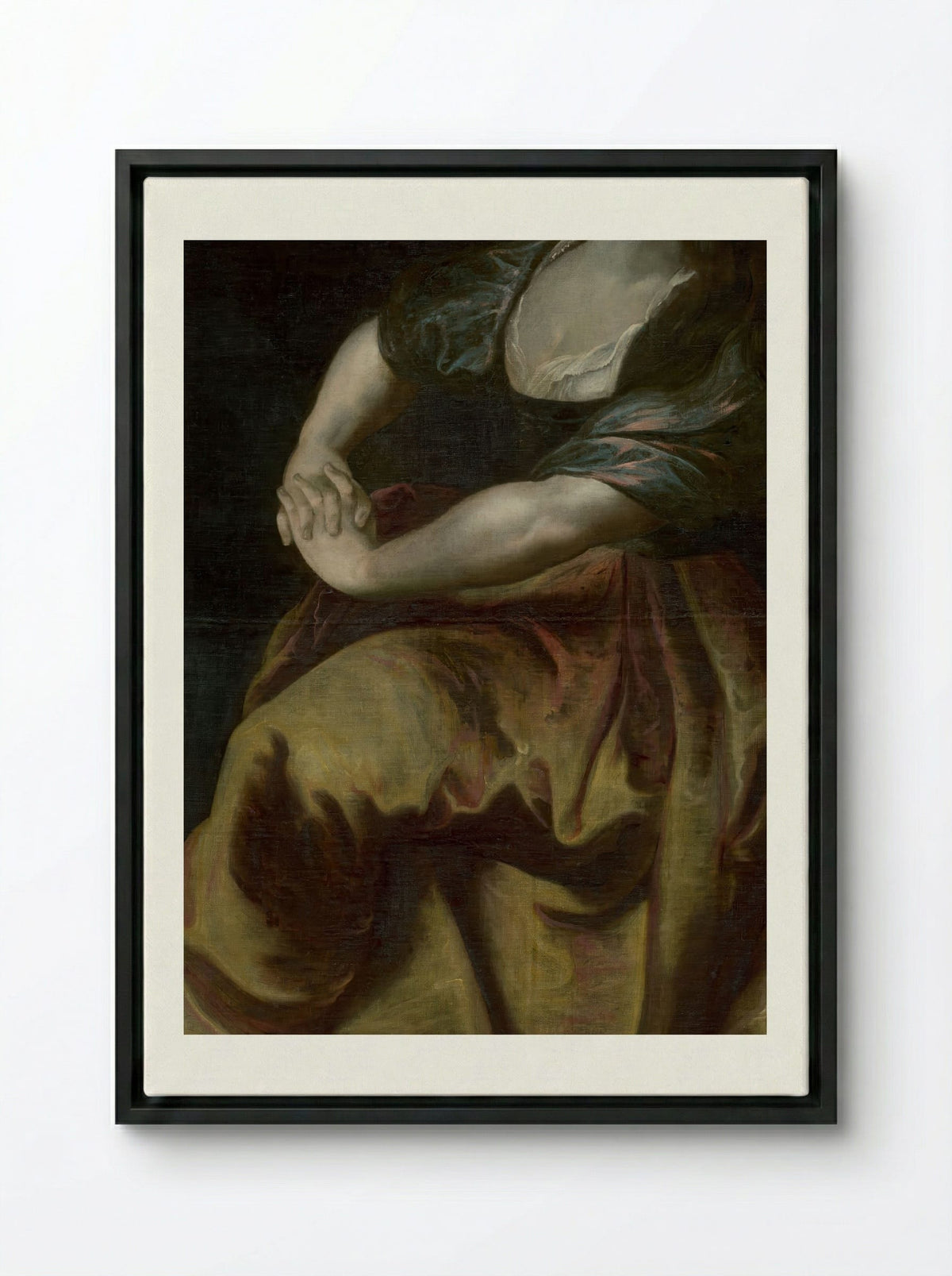 The Penitent Magdalene - Peter Paul Rubens - Framed Canvas Black