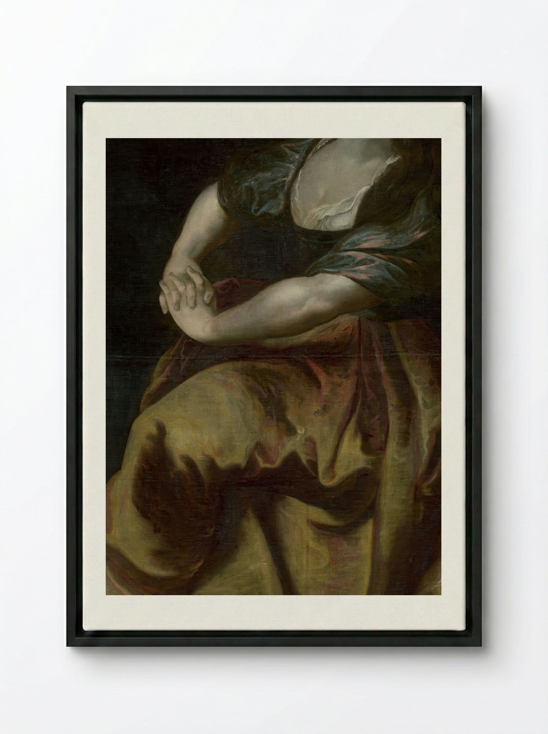 The Penitent Magdalene - Peter Paul Rubens - Framed Canvas Black