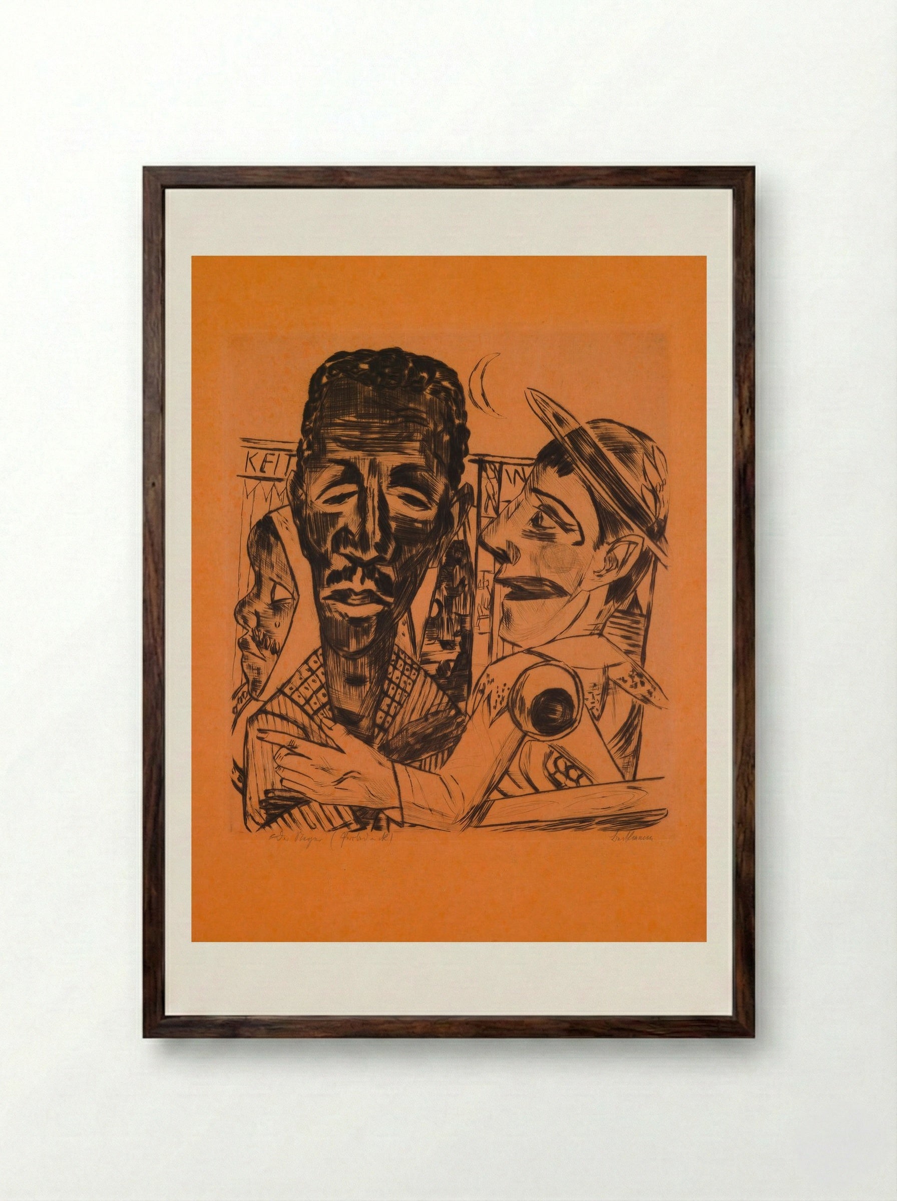 The Man, Plate 6 of 'Annual Fair' - Max Beckmann - Framed Print Dark Wood