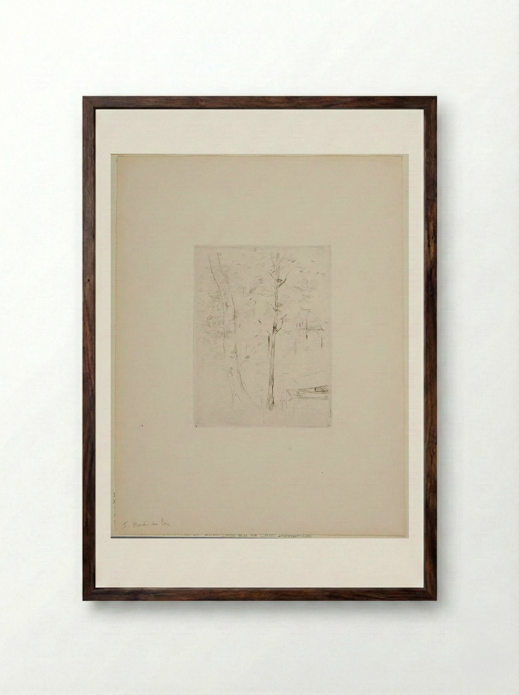 Lake Shore (Bords du lac) - Berthe Morisot - Framed Print Dark Wood