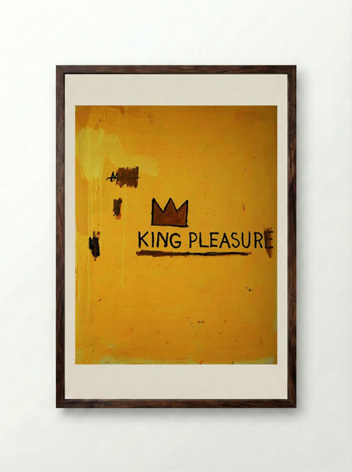 King Pleasure - Jean-Michel Basquiat - Framed Print Dark Wood