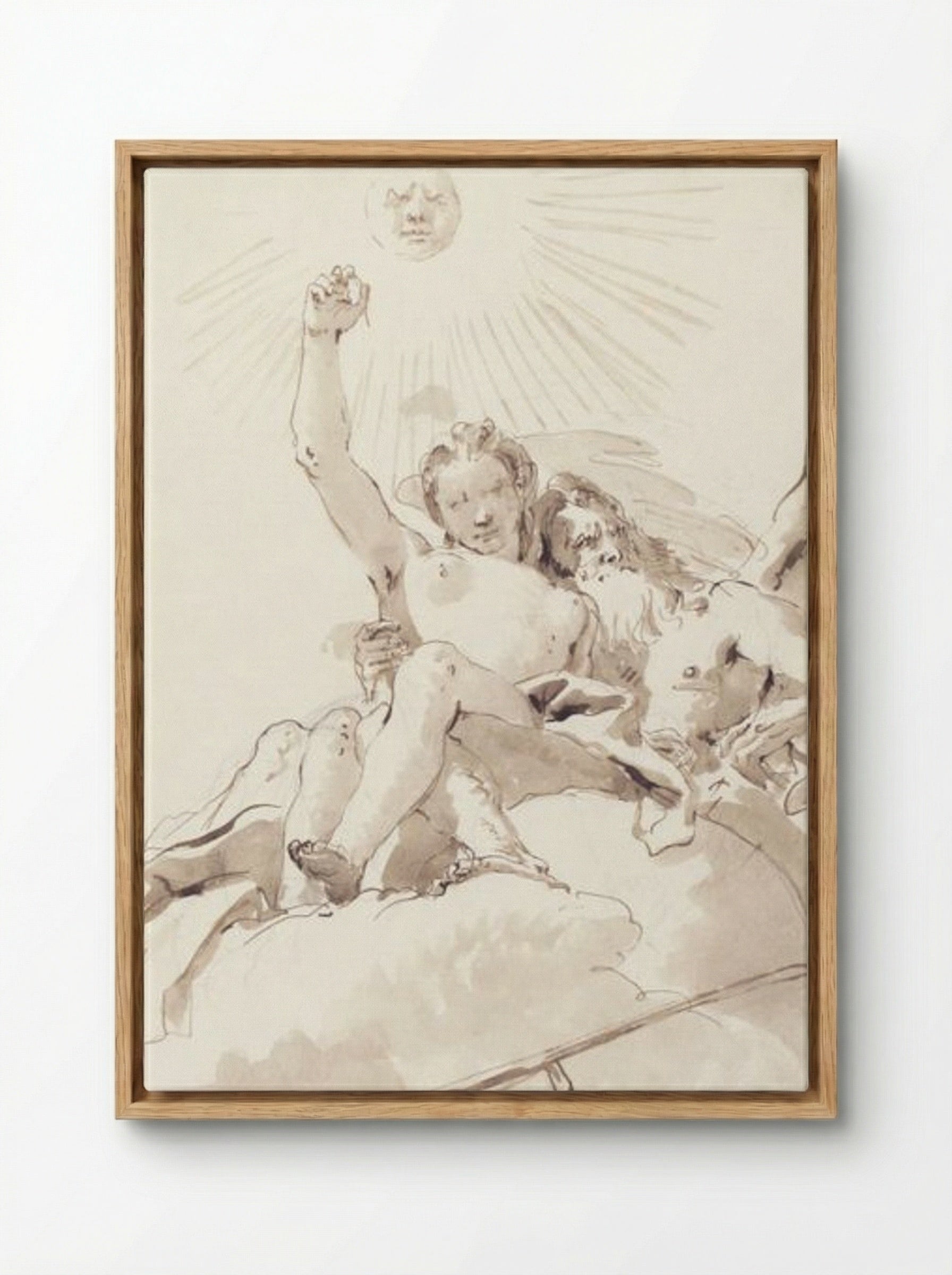 Time and Truth - Giovanni Battista Tiepolo - Framed Canvas Wood