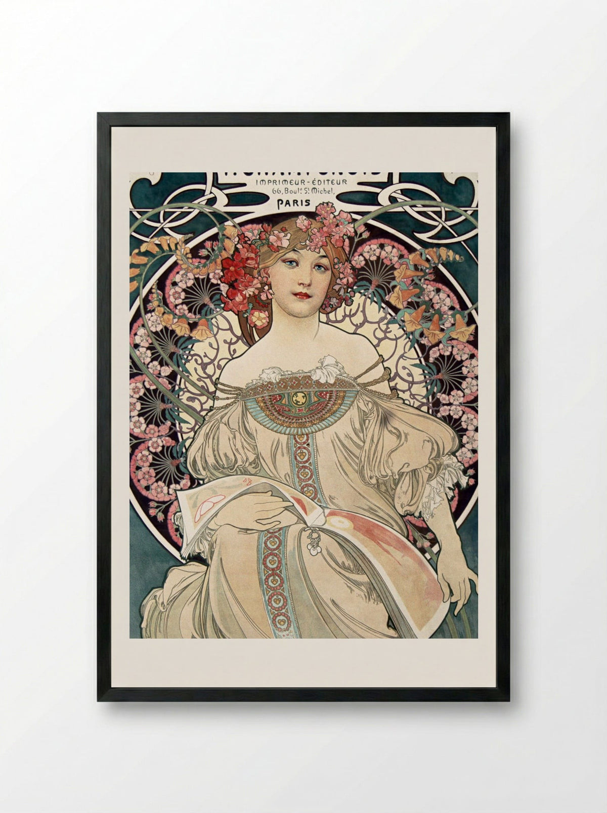 F. Champenois Imprimeur-Éditeur - Alphonse Mucha - Framed Print Black