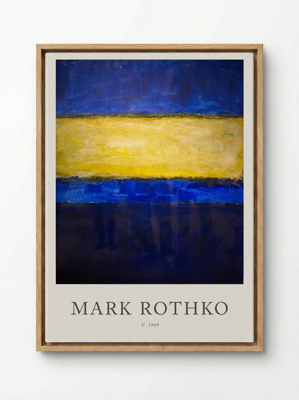 Untitled (Blue, Yellow, Blue) - Mark Rothko - Framed Canvas Wood
