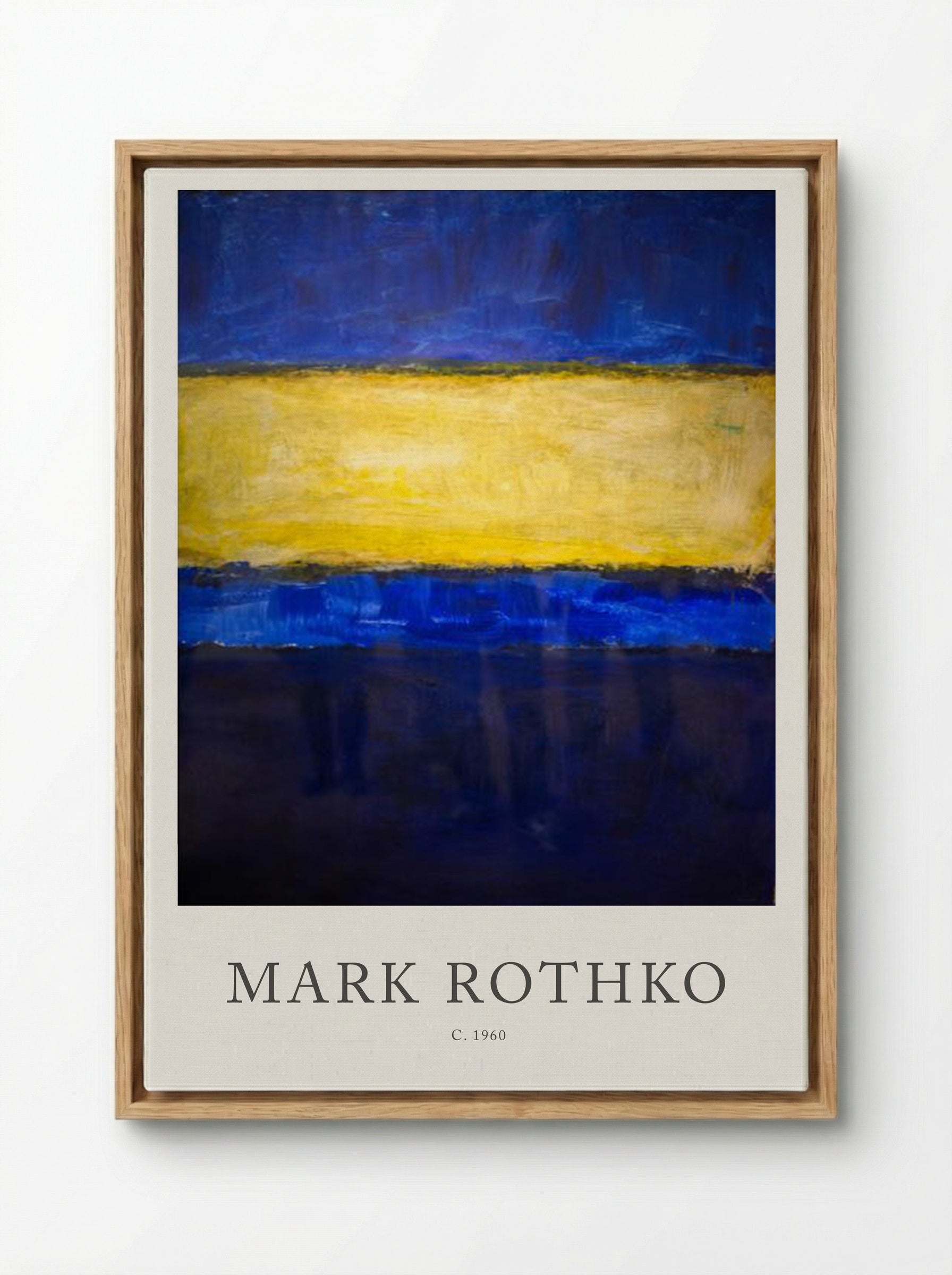 Untitled (Blue, Yellow, Blue) - Mark Rothko - Framed Canvas Wood