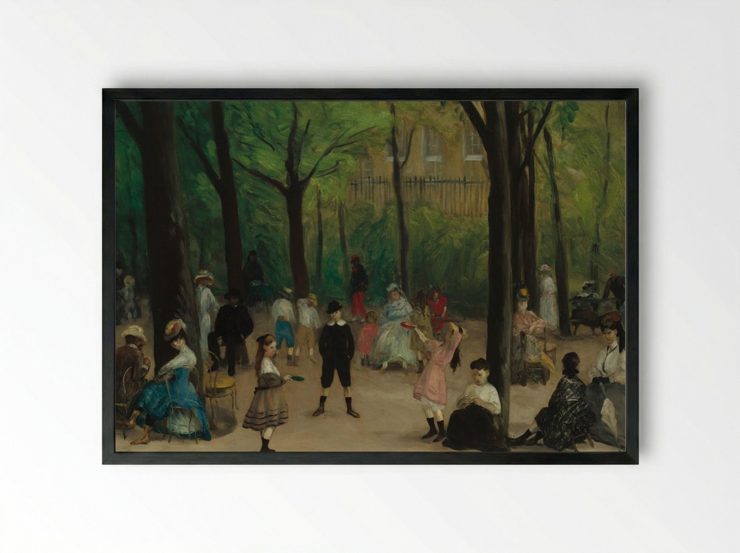 Luxembourg Gardens - William James Glackens - Framed Print Black