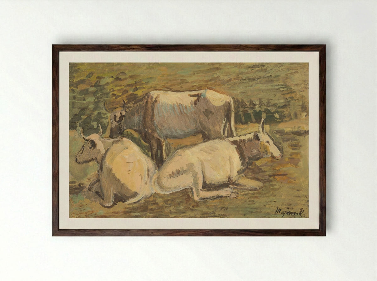 Cows - Cyprián Majerník - Framed Print Dark Wood