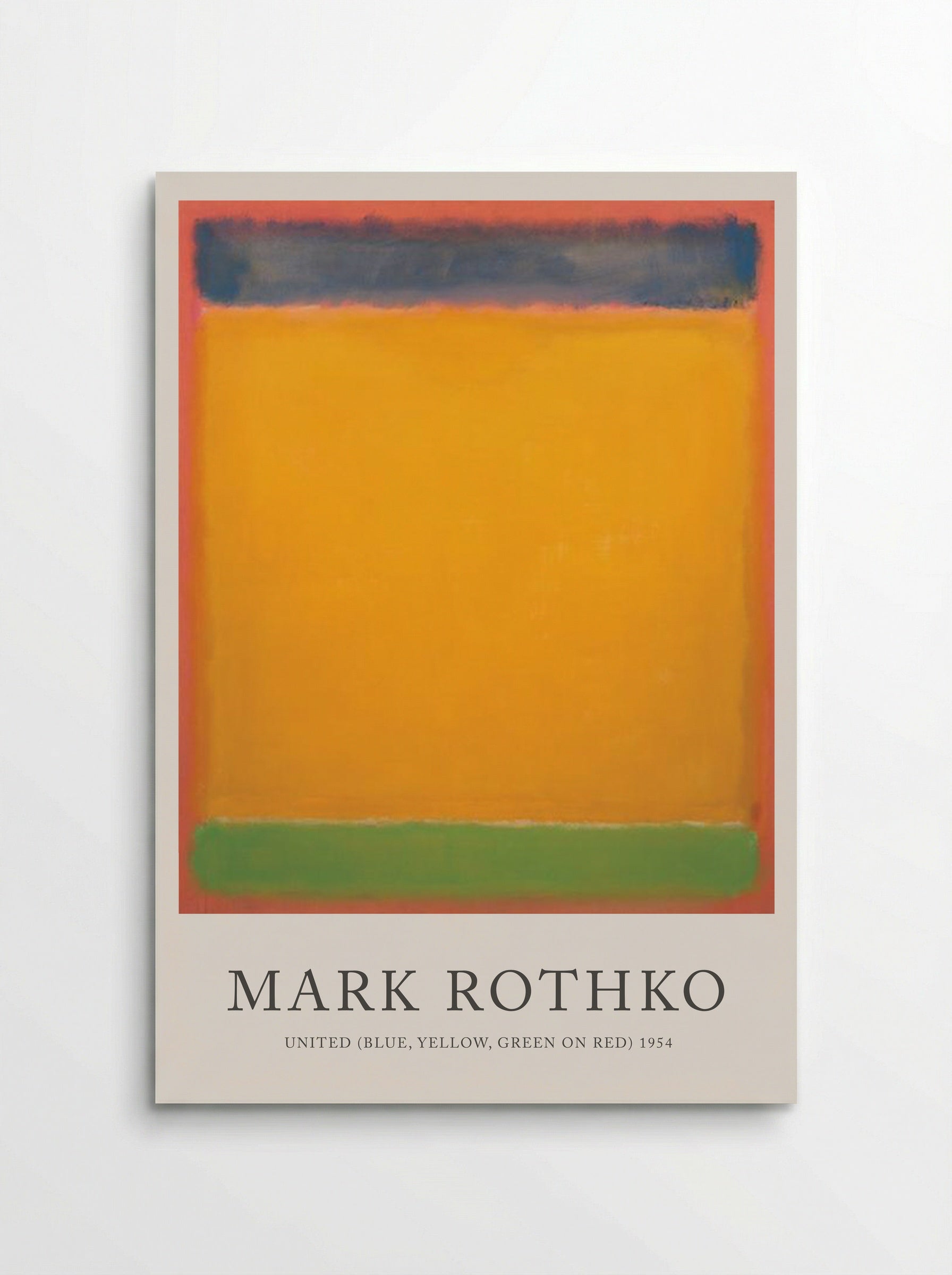 United (Blue, Yellow, Green on Red) - Mark Rothko - Poster