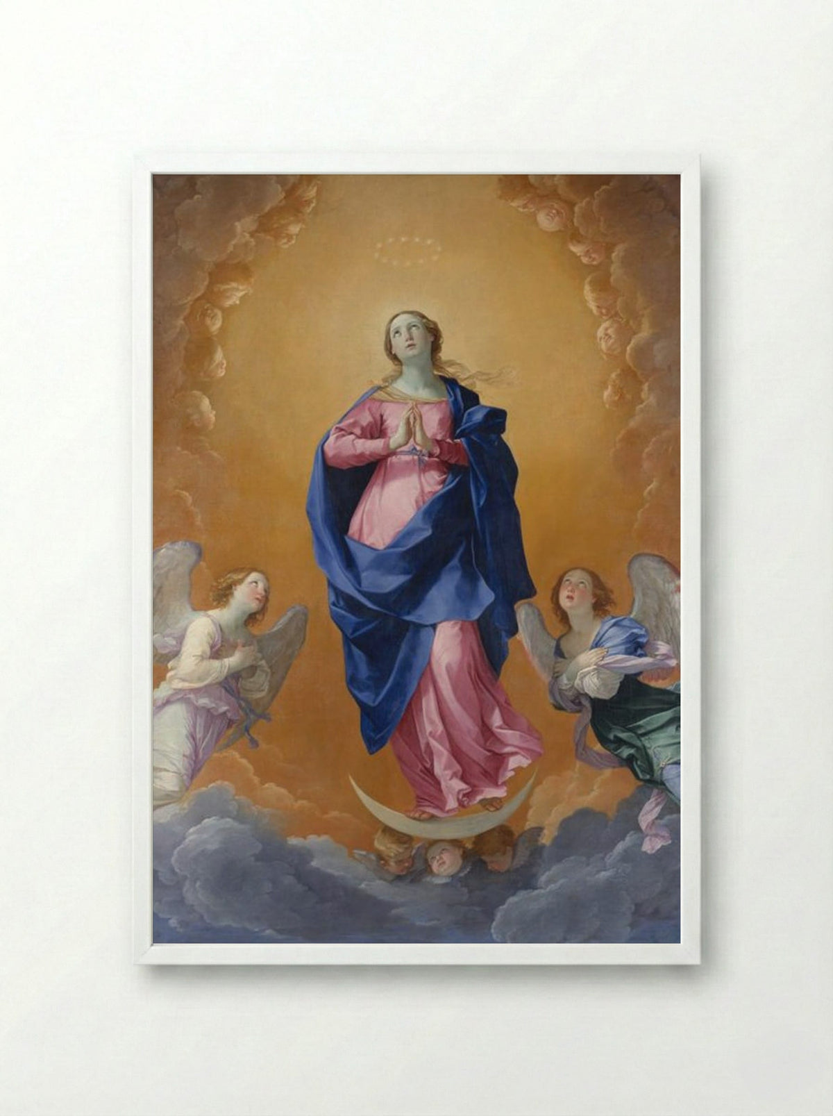The Immaculate Conception - Guido Reni - Framed Print White