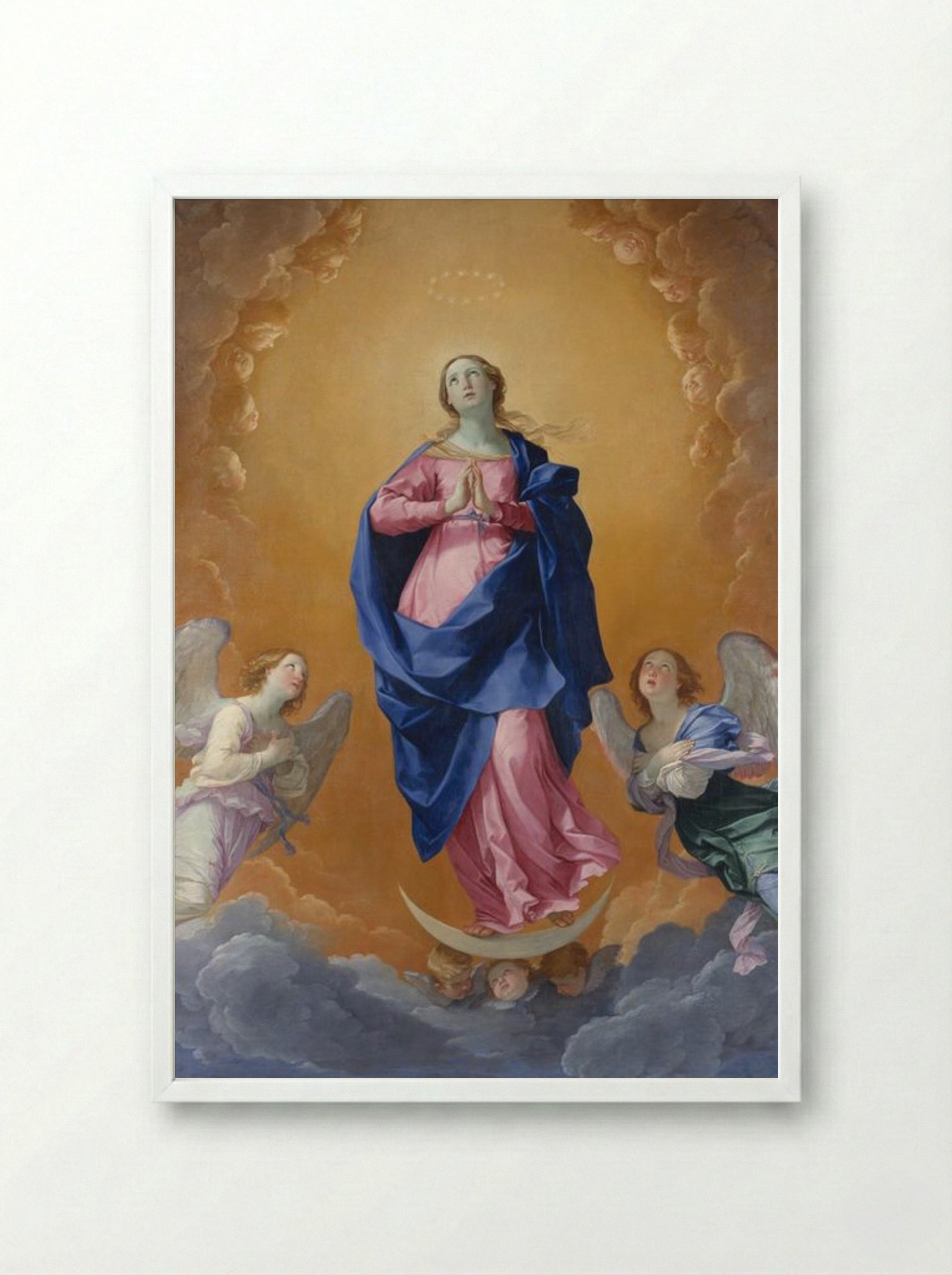 The Immaculate Conception - Guido Reni - Framed Print White