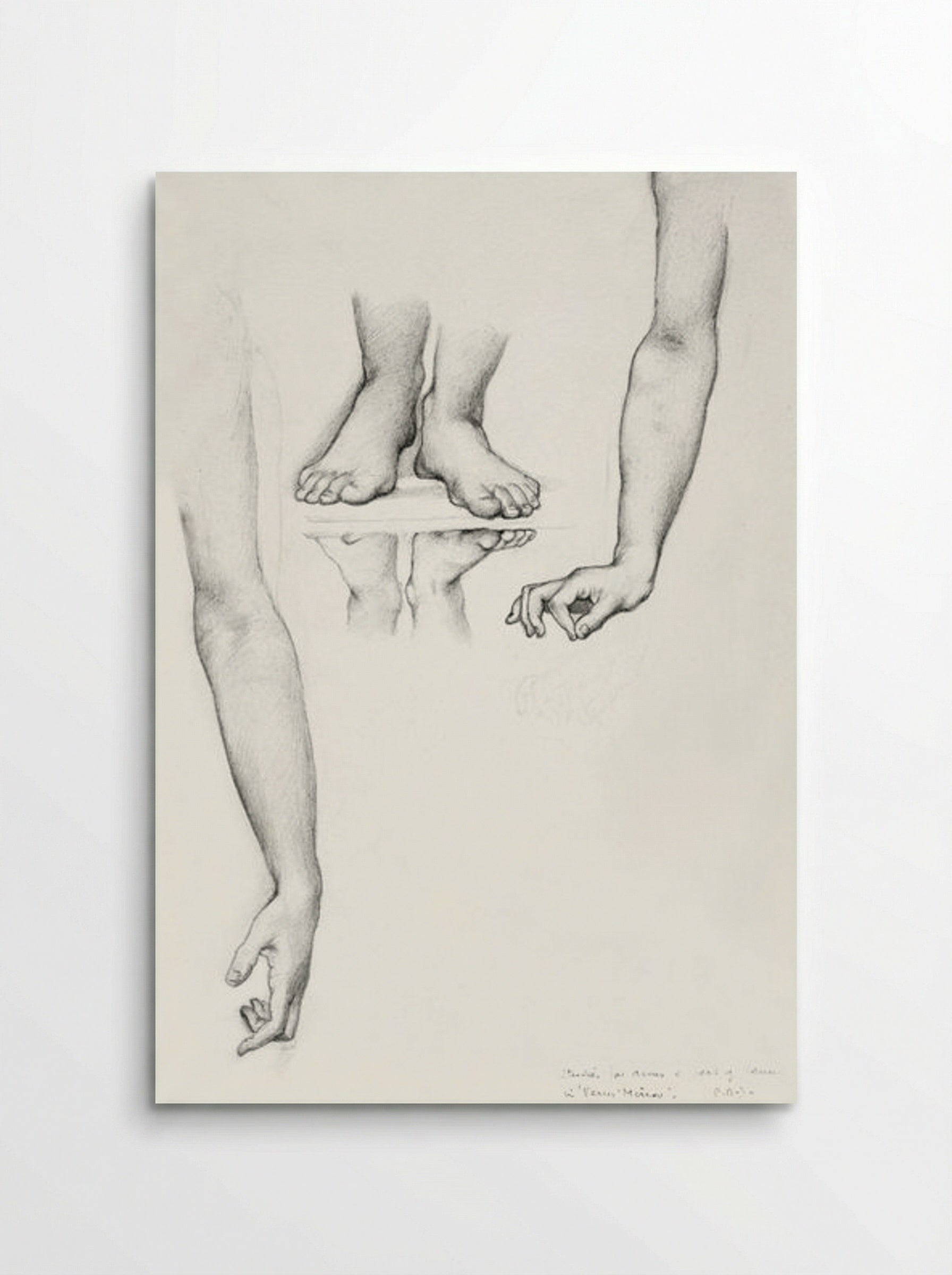 Study for 'The Mirror of Venus' (Arms and Feet) - Edward Burne-Jones - Poster