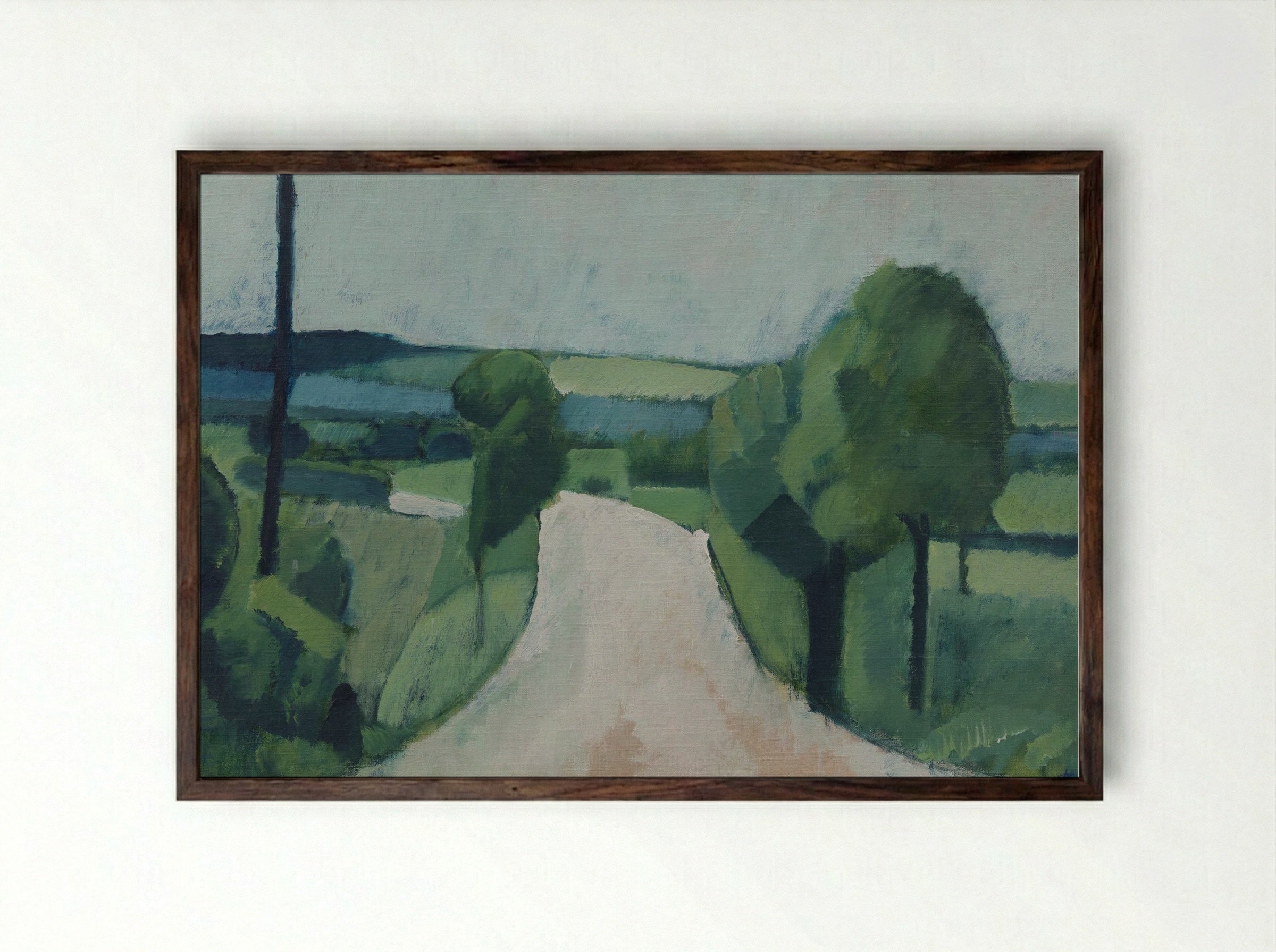 Road near Fåborg on Funen - Harald Giersing - Framed Print Dark Wood