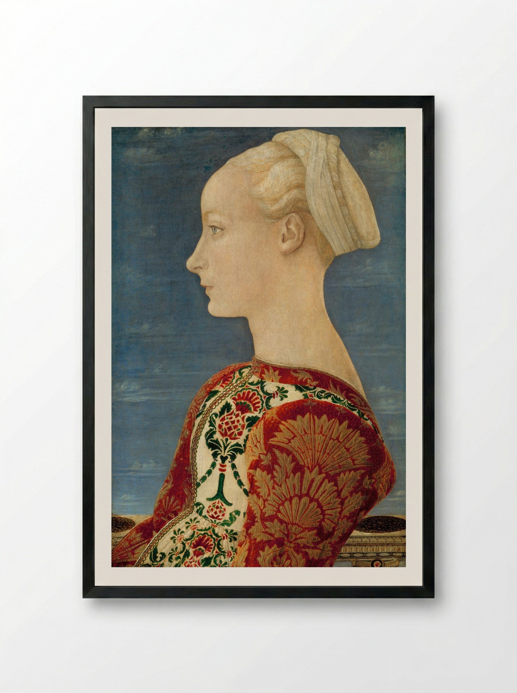 Profile Portrait of a Young Lady - Piero del Pollaiuolo - Framed Print Black