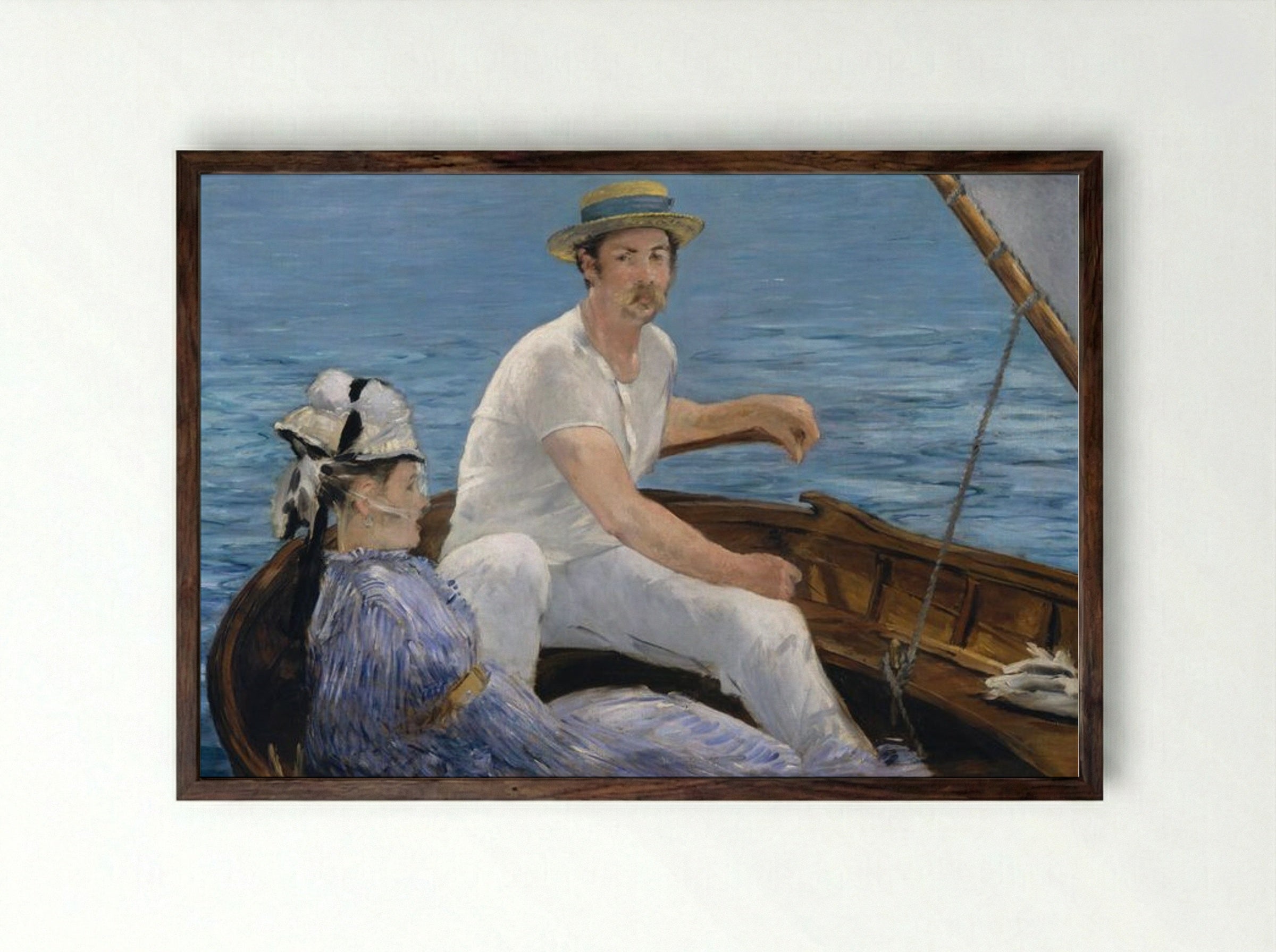 Boating - Édouard Manet - Framed Print Dark Wood