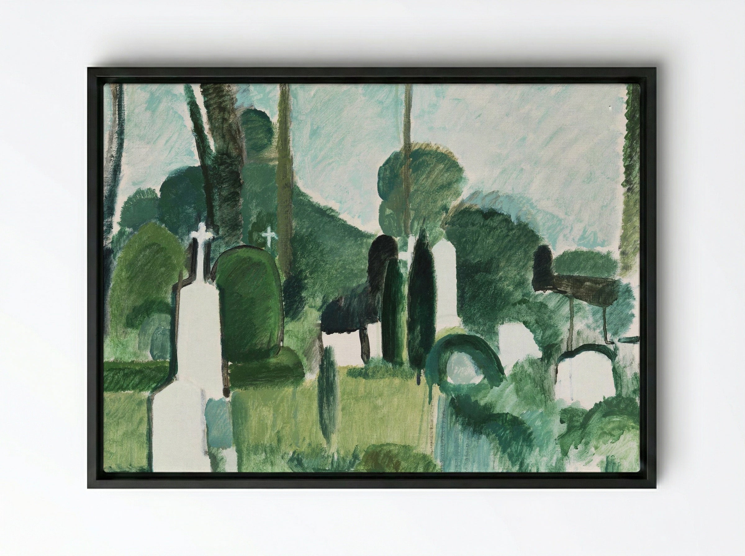 The Cemetery in Svanninge - Harald Giersing - Framed Canvas Black