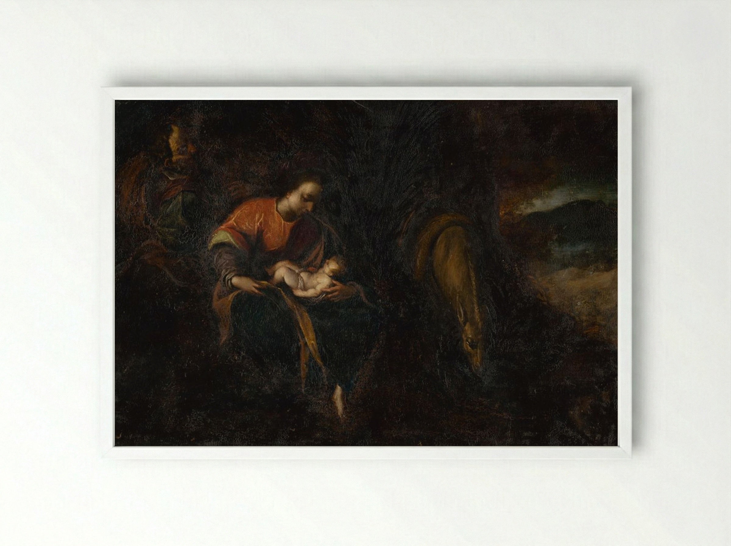 The Holy Family - Correggio - Framed Print White