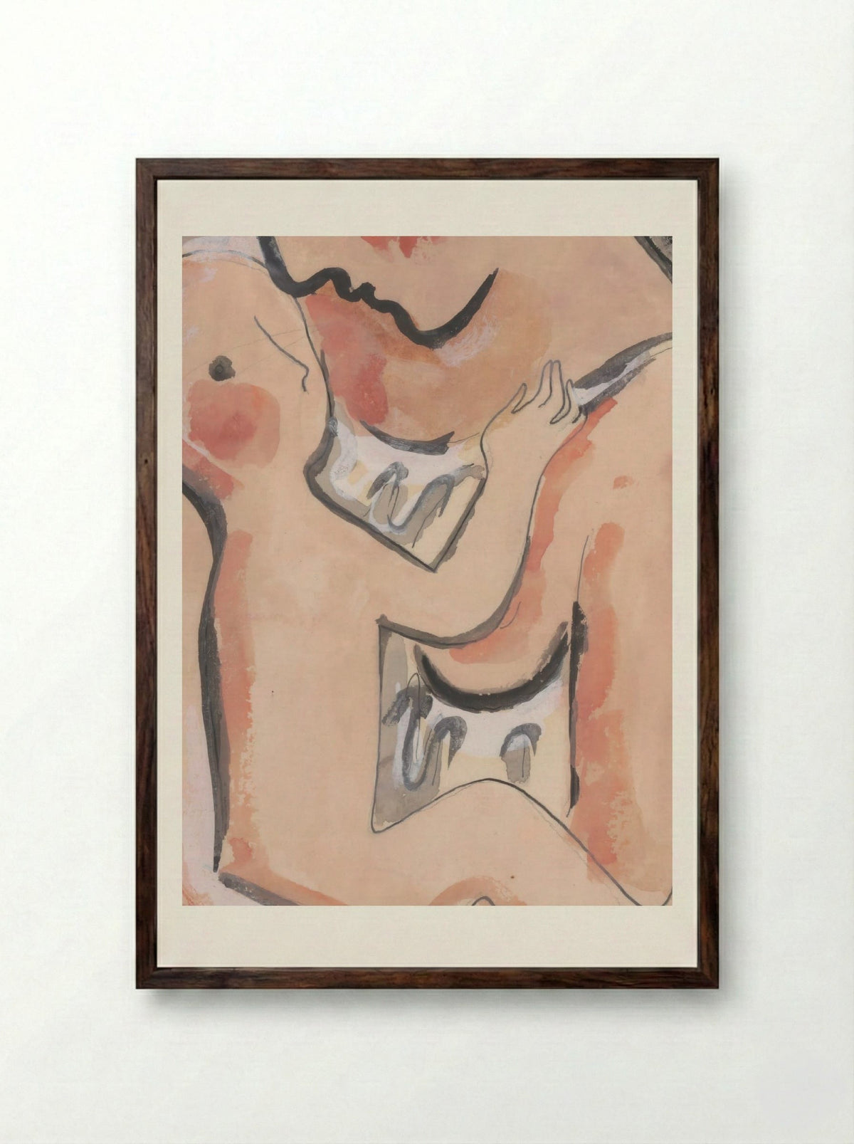 Mother with Child - Mikuláš Galanda - Framed Print Dark Wood