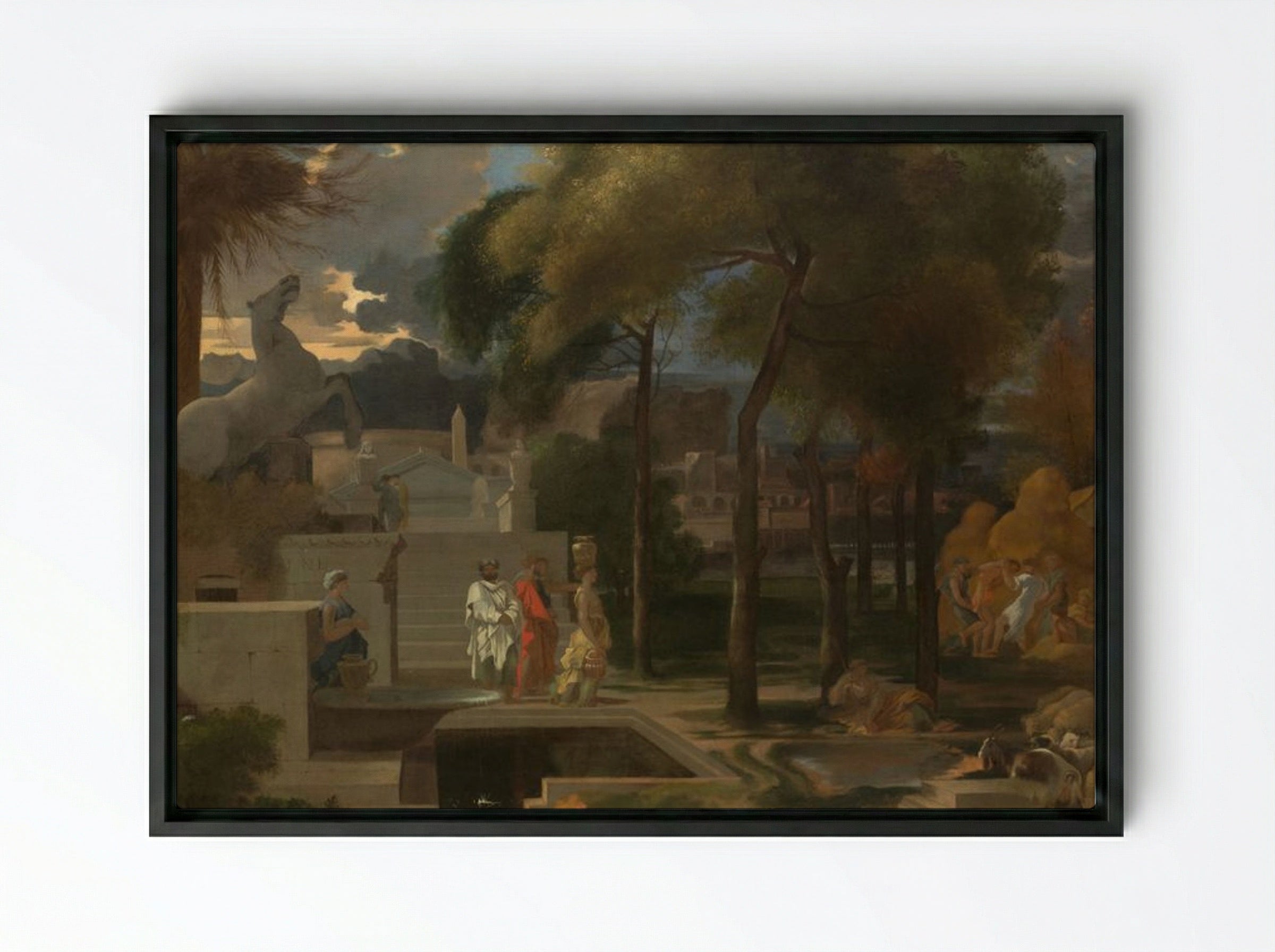 A Classical Landscape - Sébastien Bourdon - Framed Canvas Black