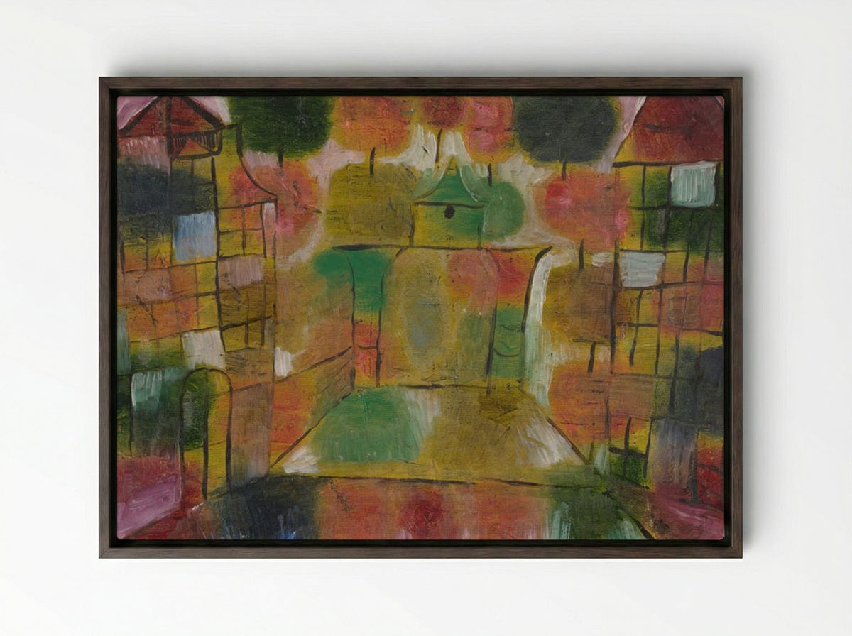 Baum und Architektur, Rhythmen - Paul Klee - Framed Canvas Dark Wood