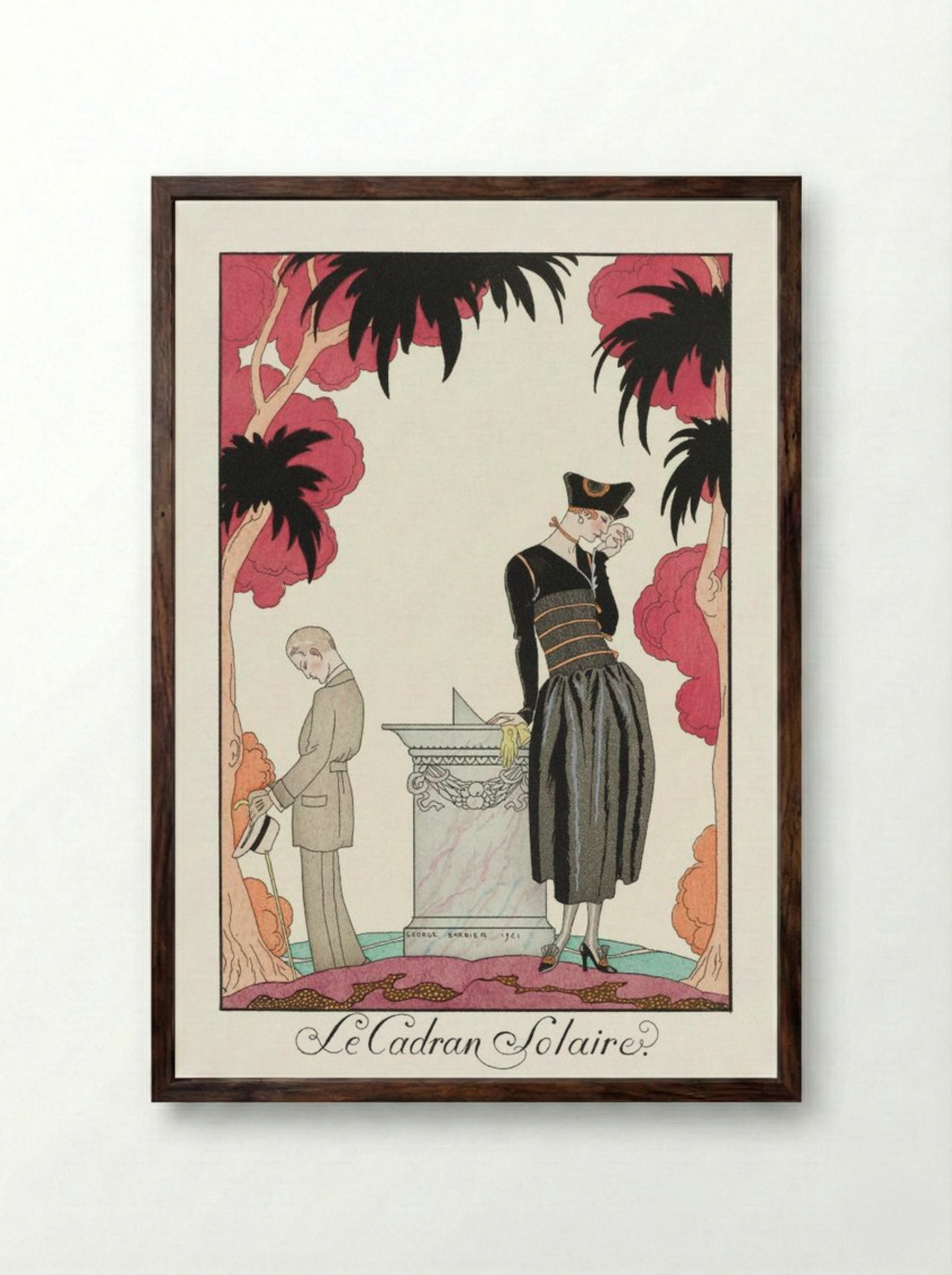 Le Cadran Solaire - George Barbier - Framed Print Dark Wood