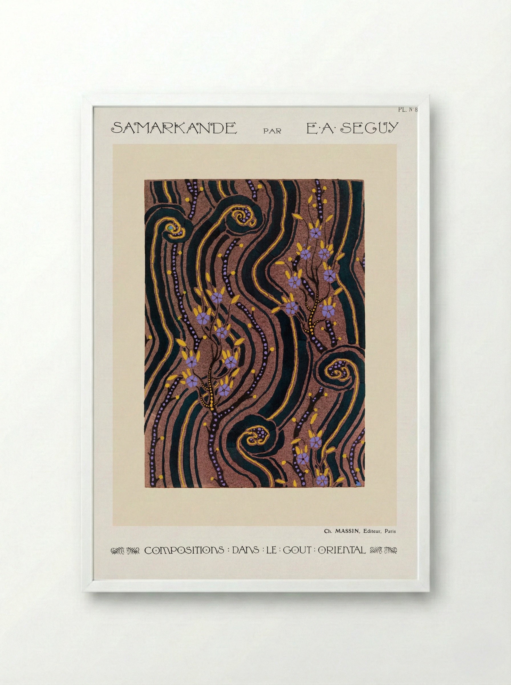 Samarkande (Plate 8, Compositions in the Oriental Style) - Émile-Allain Séguy - Framed Print White