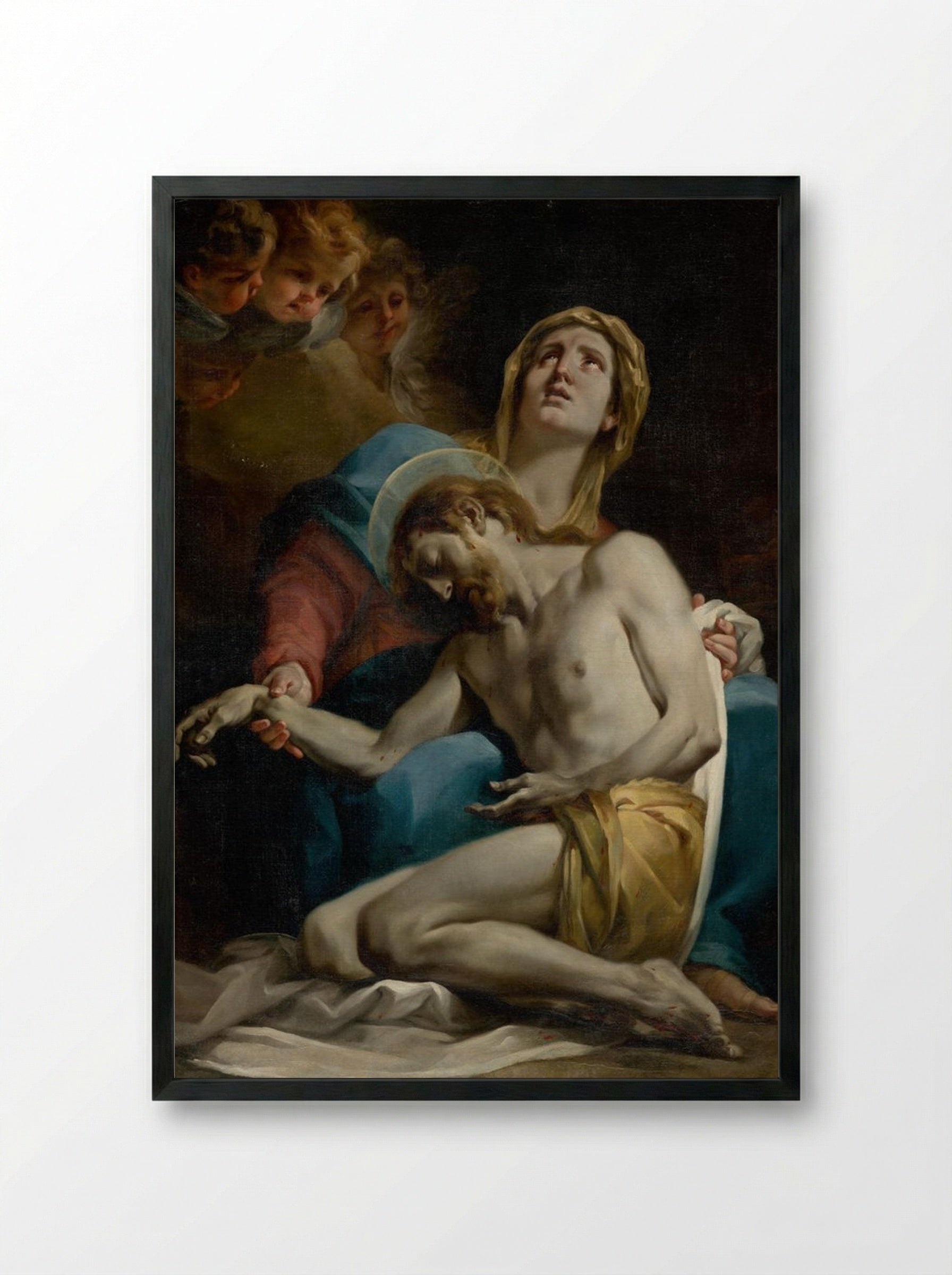 Pietà - Corrado Giaquinto - Framed Print Black