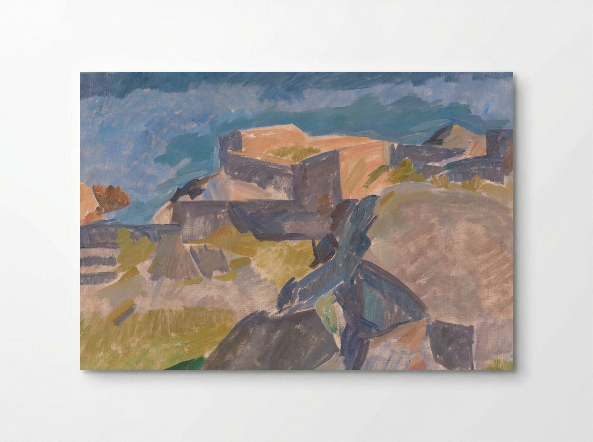 Coastal View with Buildings - Edvard Weie - Poster