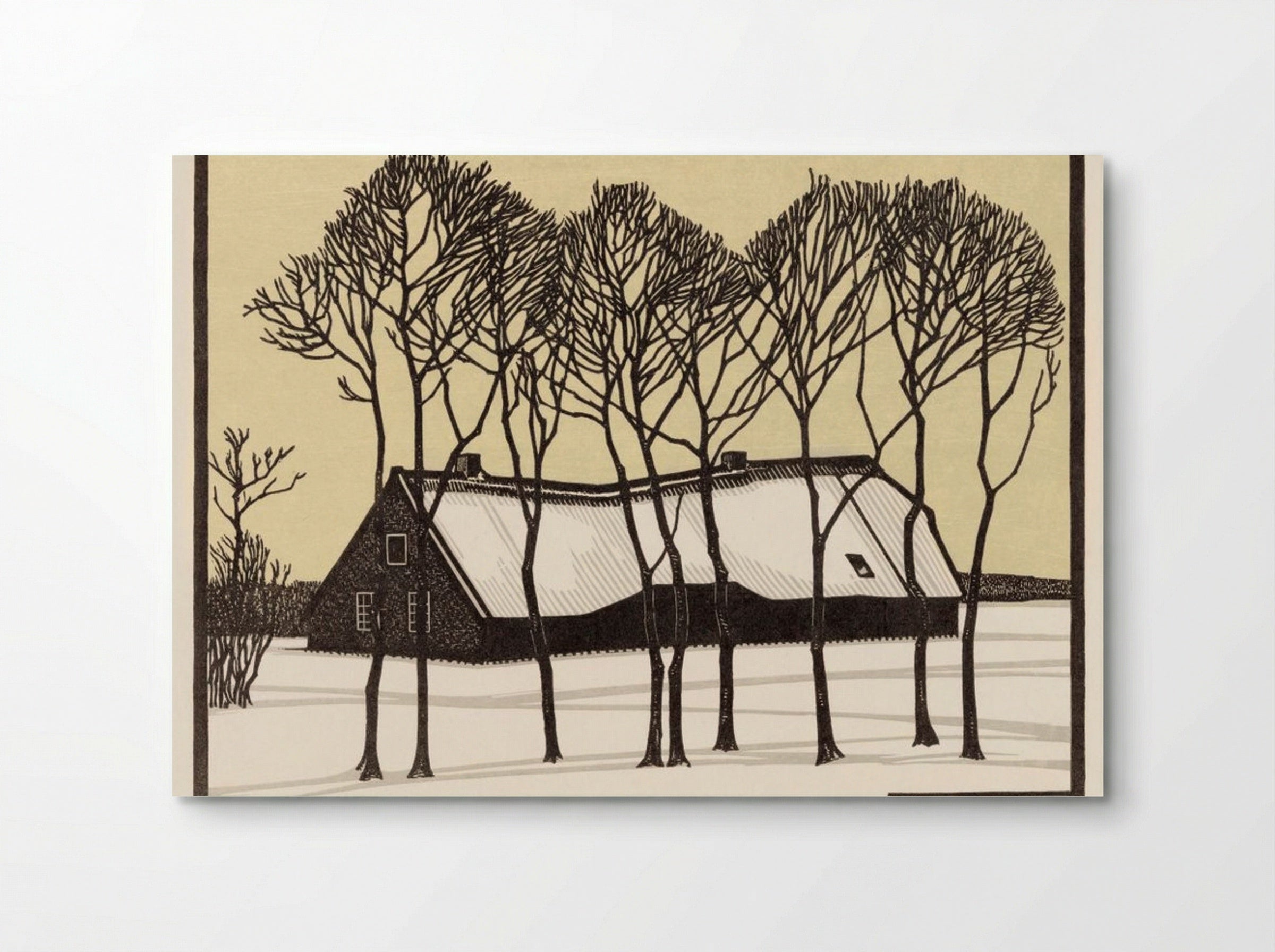 Farm in the Snow - Julie de Graag - Poster