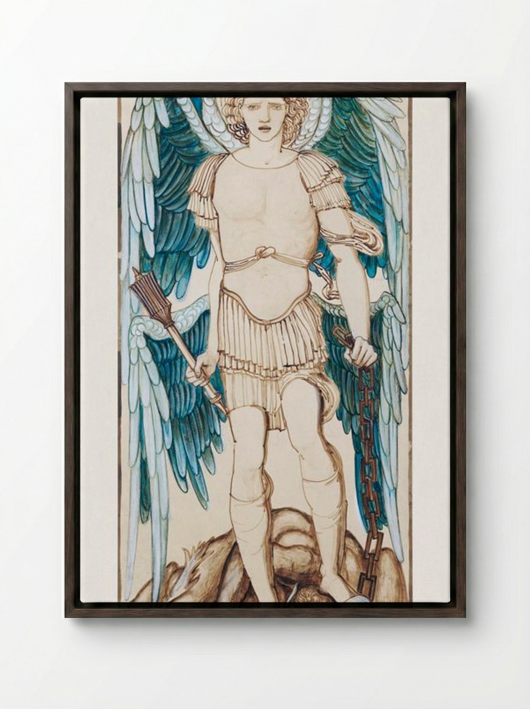 The Angels of the Hierarchy - Principates - Edward Burne-Jones - Framed Canvas Dark Wood