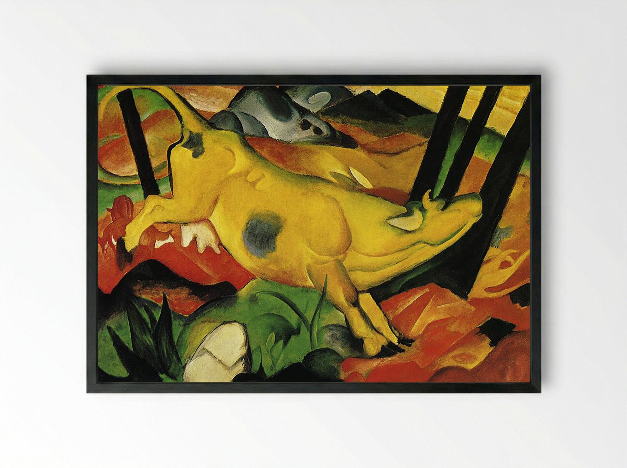 The Yellow Cow - Franz Marc - Framed Print Black