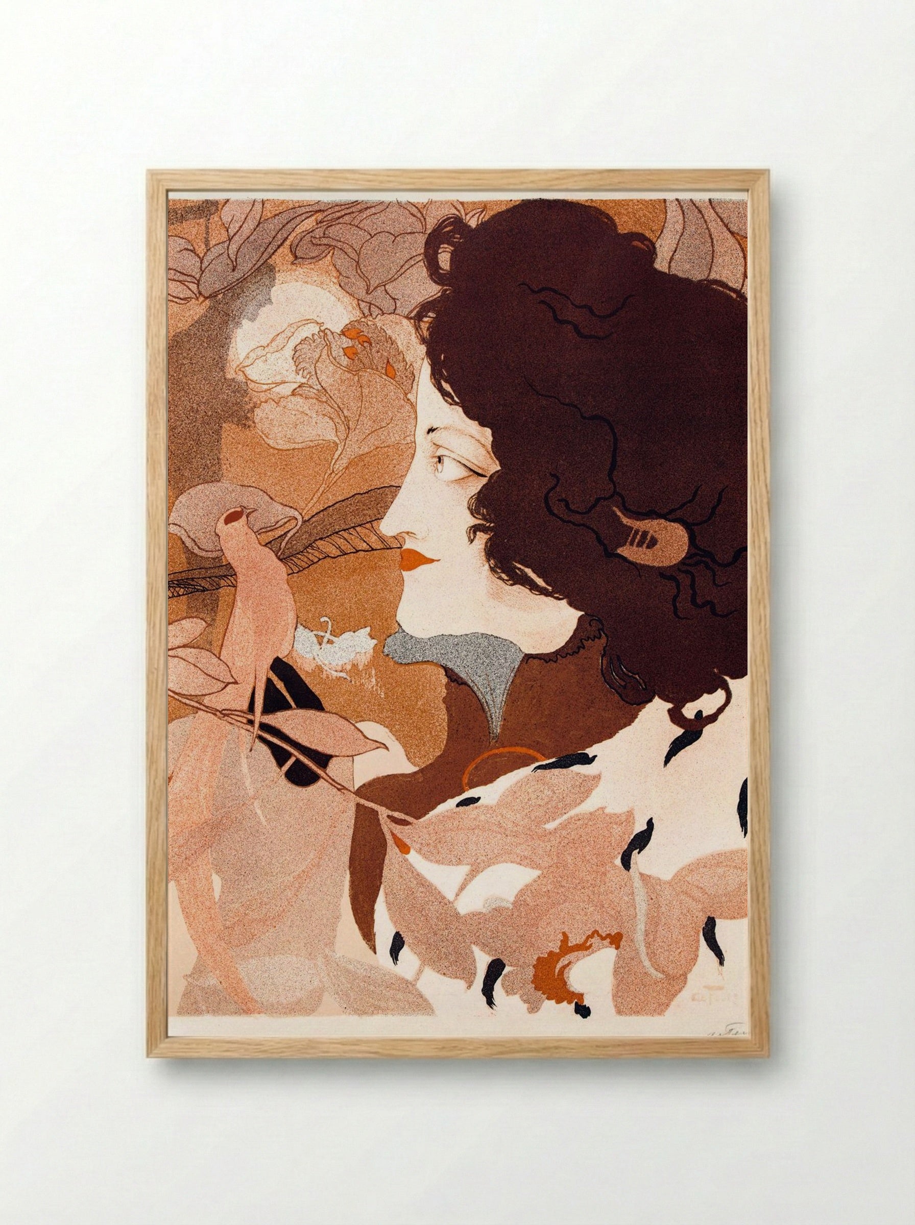 La Femme Fatale - Georges de Feure - Framed Print Wood