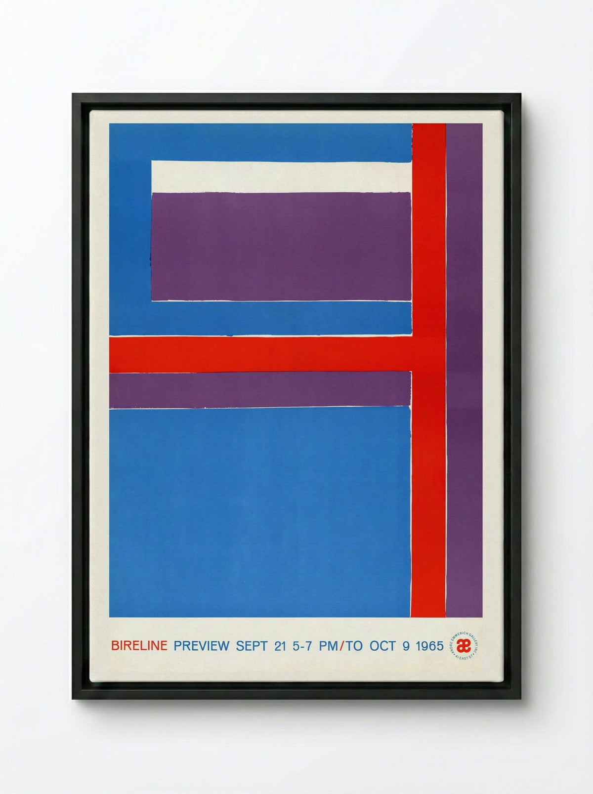 Bireline Preview, Sept. 21, 5-7 p.m. to Oct. 9, 1965 (Exhibition Poster) - George Bireline - Framed Canvas Black