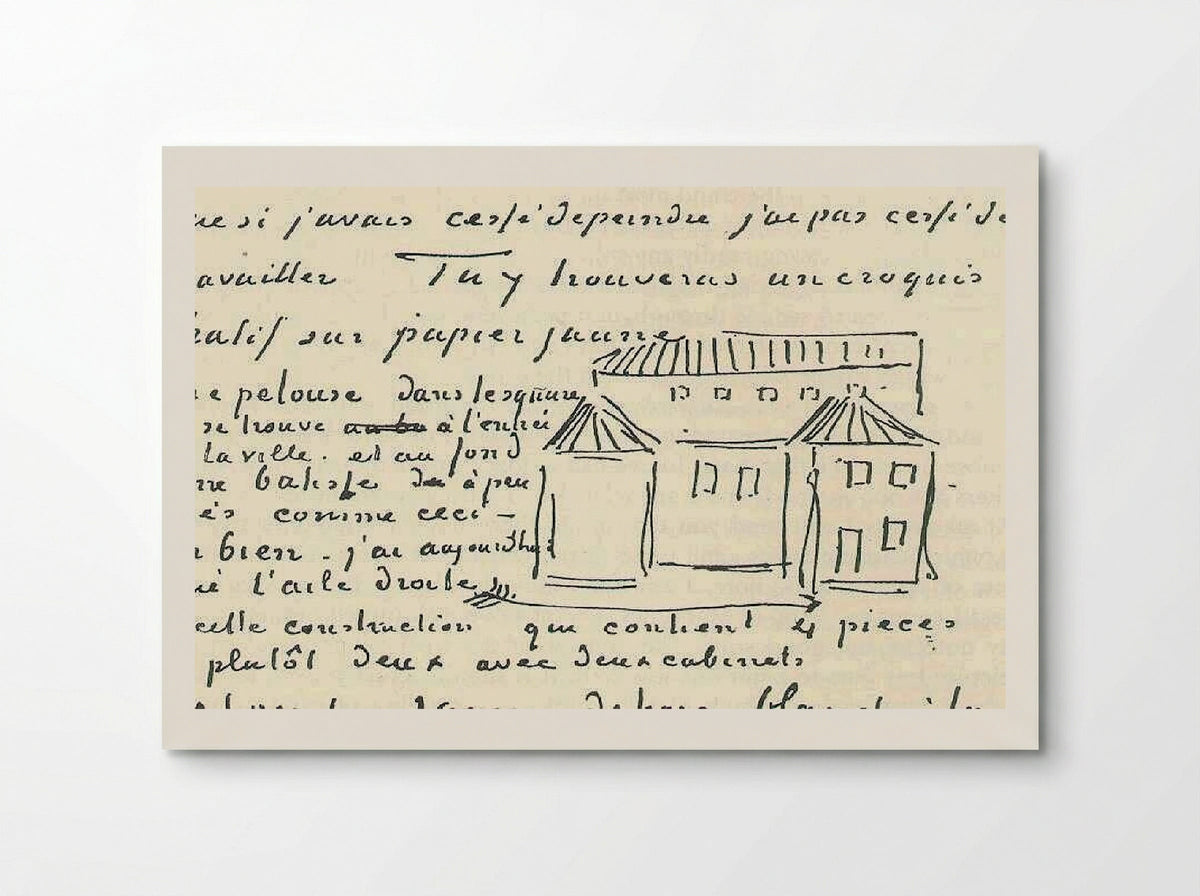 Sketch of The Yellow House (Letter to Theo van Gogh) - Vincent van Gogh - Poster