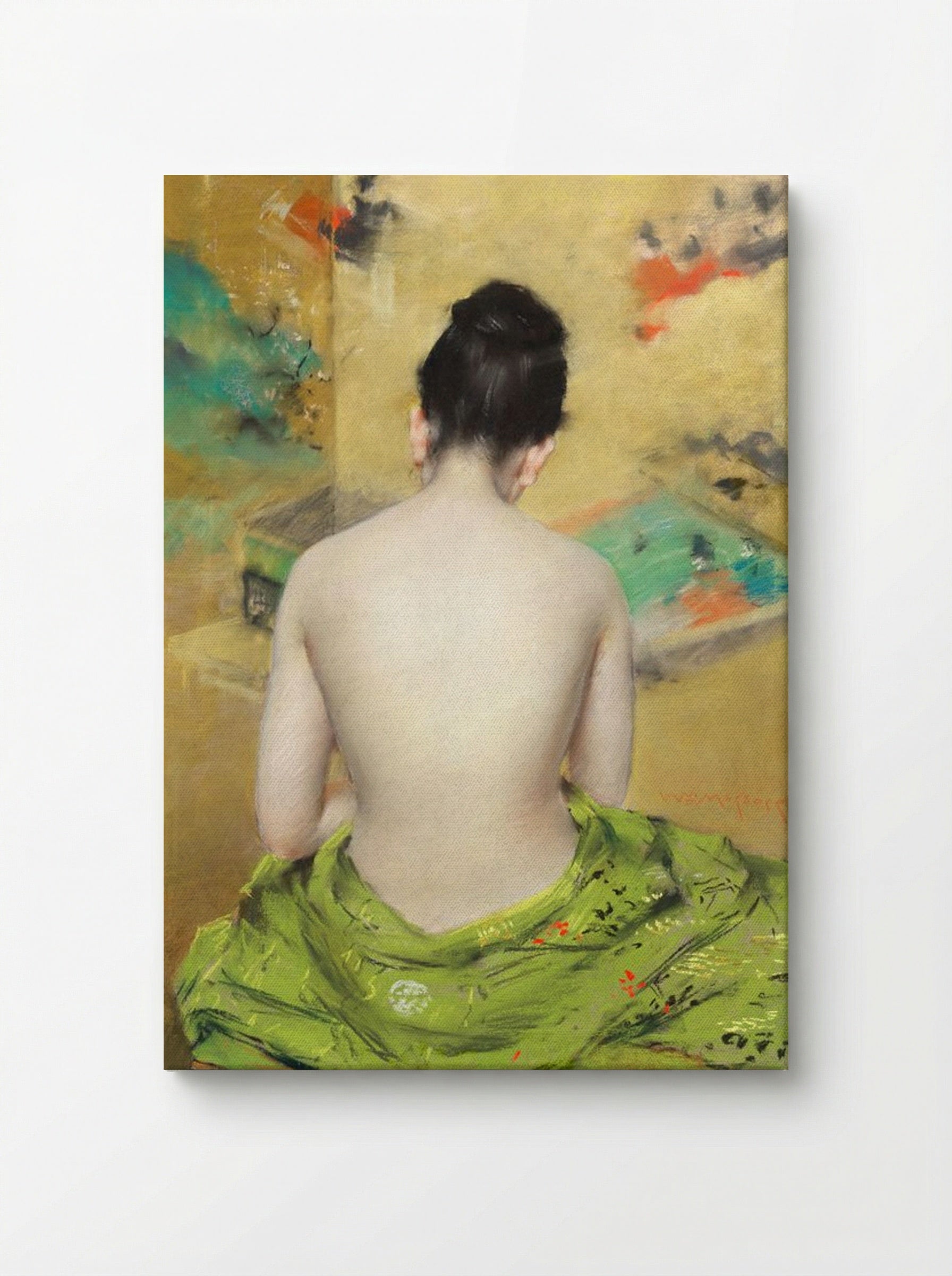Study of a Japanese Model (Back View) - William Merritt Chase - Canvas