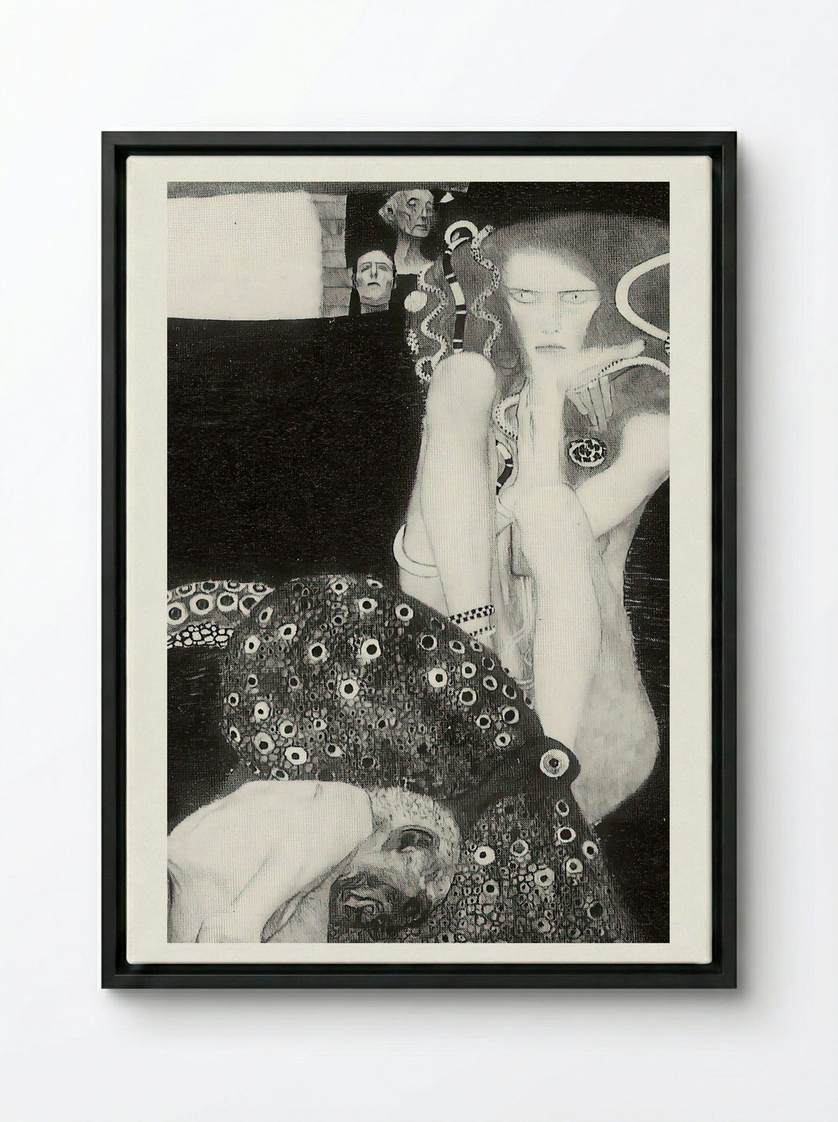 Jurisprudence - Gustav Klimt - Framed Canvas Black